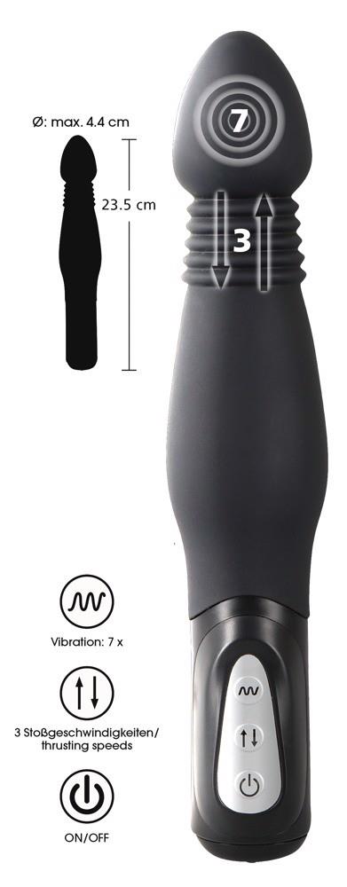 Wibrator analny wstrząsowy You2Toys czarny silikonowy 23,5 cm - obrazek 14