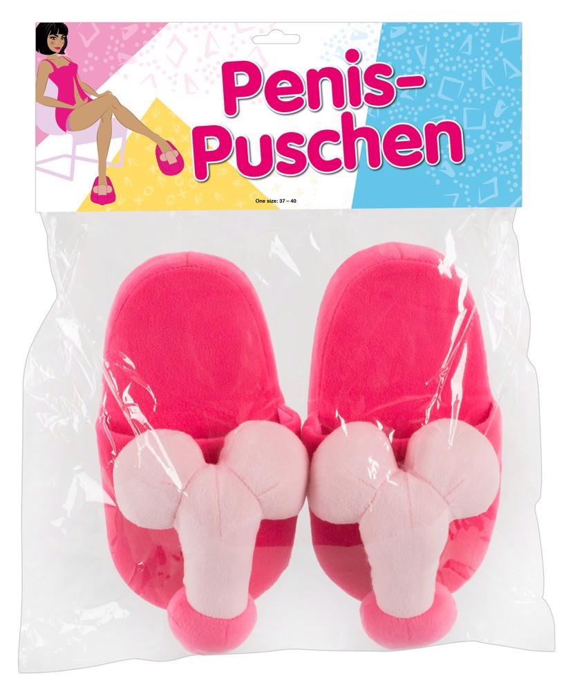 Różowe pluszowe kapcie z penisem - obrazek 2
