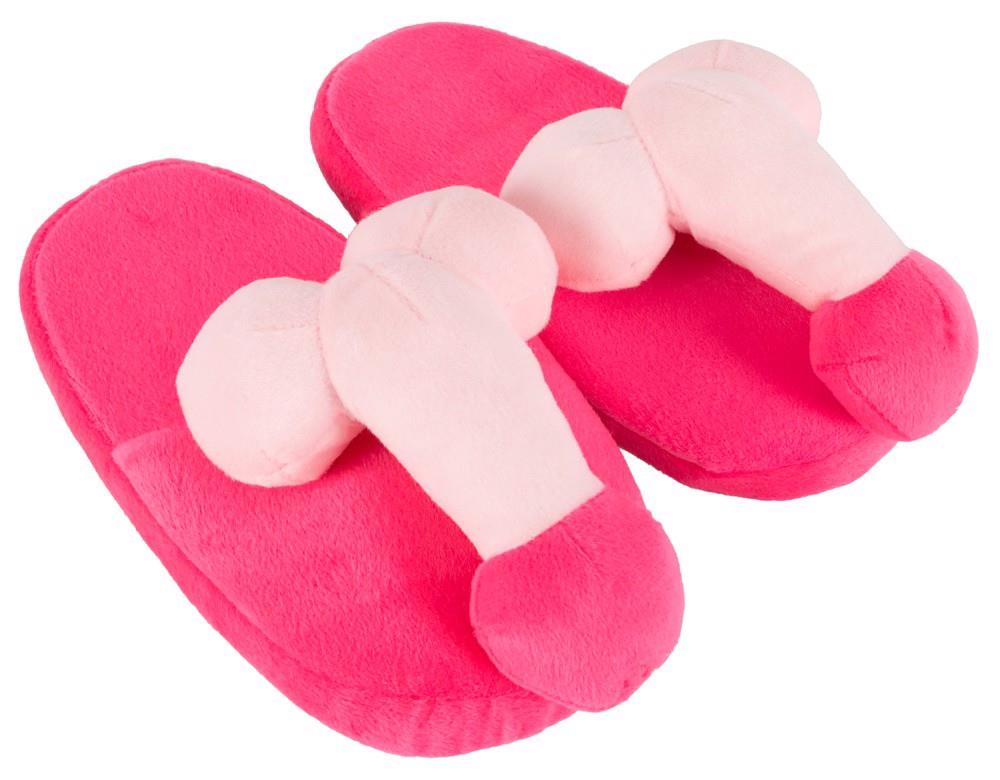 Różowe pluszowe kapcie z penisem - obrazek 3