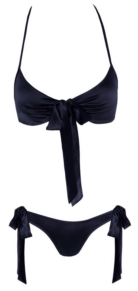 Komplet bielizny Cottelli Lingerie z kokardkami czarny S/M - obrazek 7