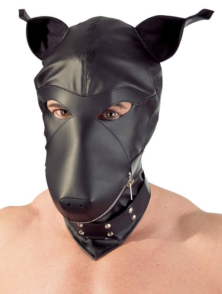 Maska psa z imitacji skóry fetish Collection czarna