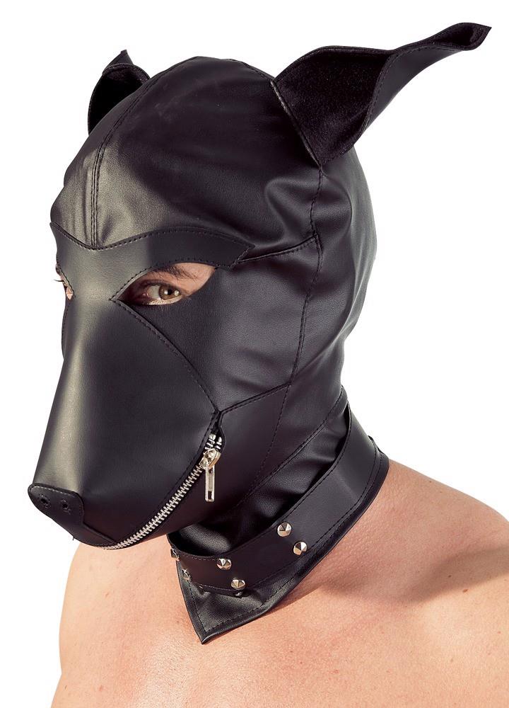 Maska psa z imitacji skóry fetish Collection czarna - obrazek 3
