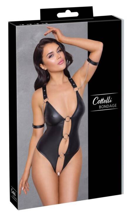 Body bondage Cottelli BONDAGE czarny XL z paskami na kostki