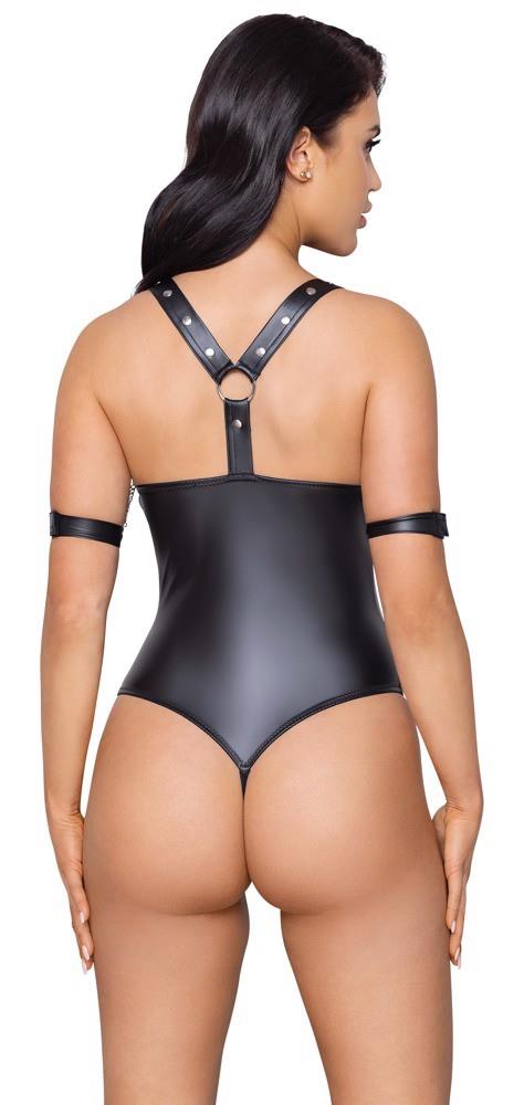 Body bondage Cottelli BONDAGE czarny XL z paskami na kostki - obrazek 6