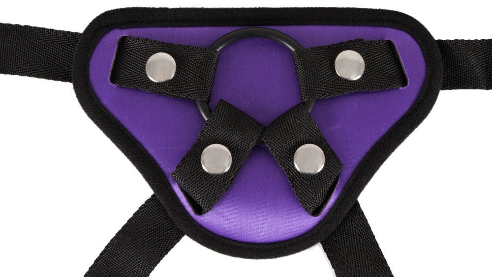 Uprząż do strap on You2Toys z trzema pierścieniami fioletowo czarna - obrazek 7