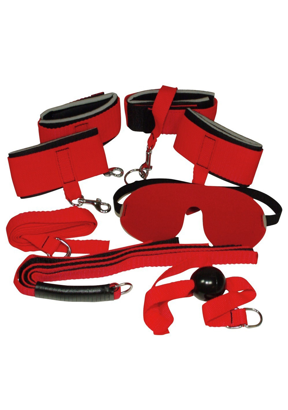 Zestaw bondage Red Giant Bad Kitty 8 elementów czerwony