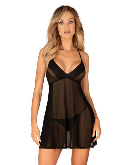 Babydoll i stringi Obsessive Latinesa czarny M/L