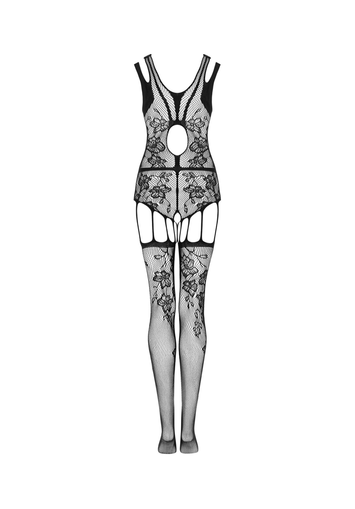 Bodystocking Obsessive F239 z otwartym krokiem czarne S/M/L - obrazek 6