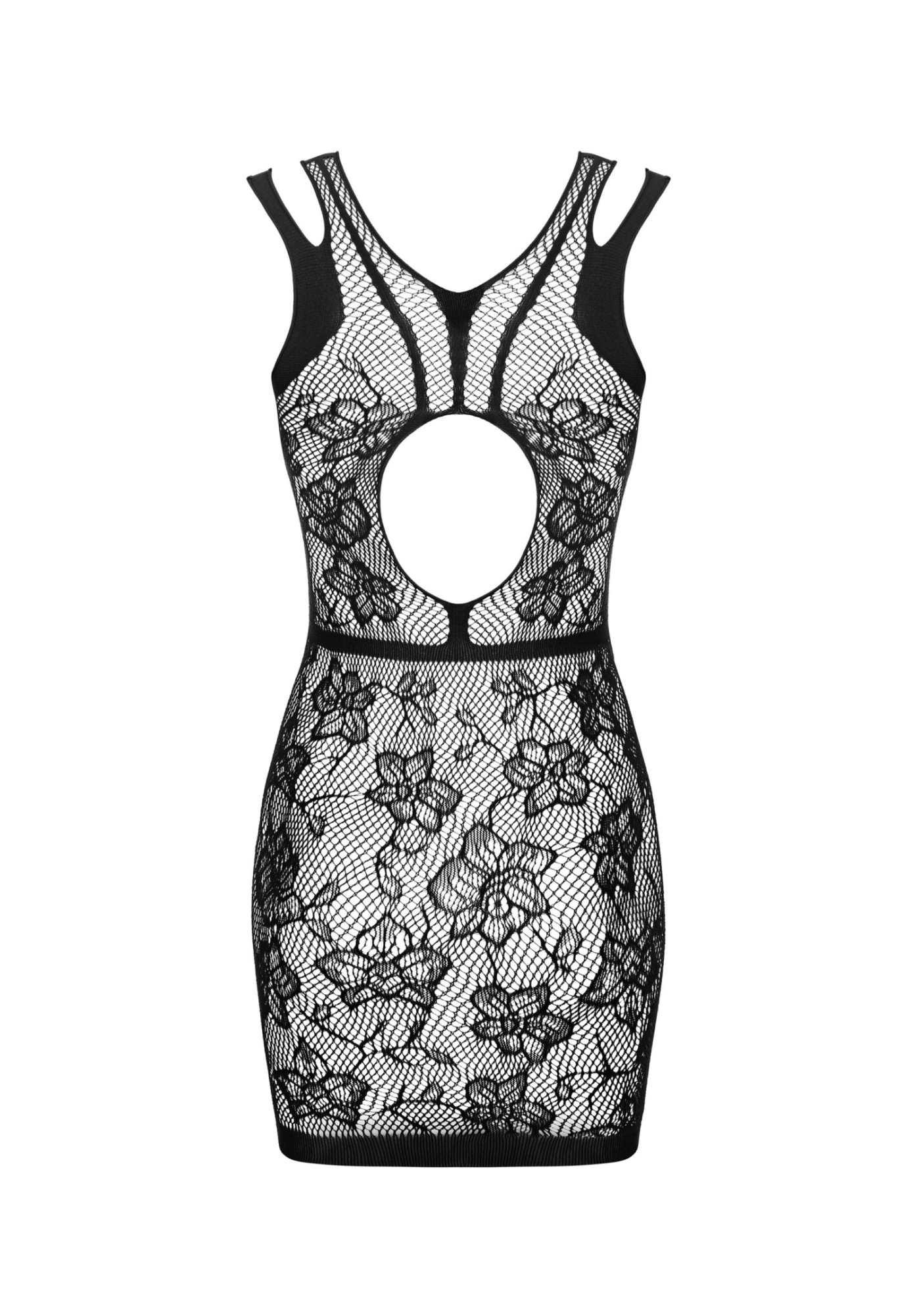 Czarna minisukienka siateczkowa Obsessive S/M/L - obrazek 6