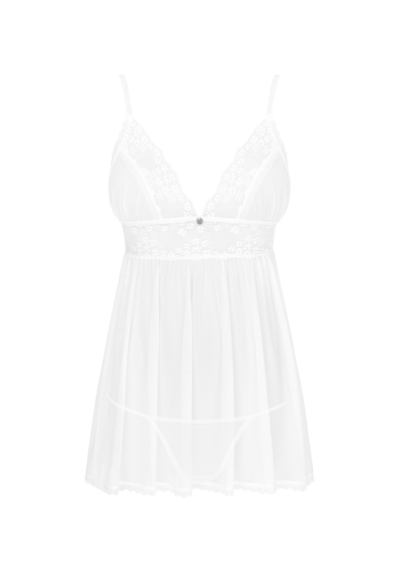 Babydoll z koronką i stringami Obsessive Heavenlly XL/2XL - obrazek 5