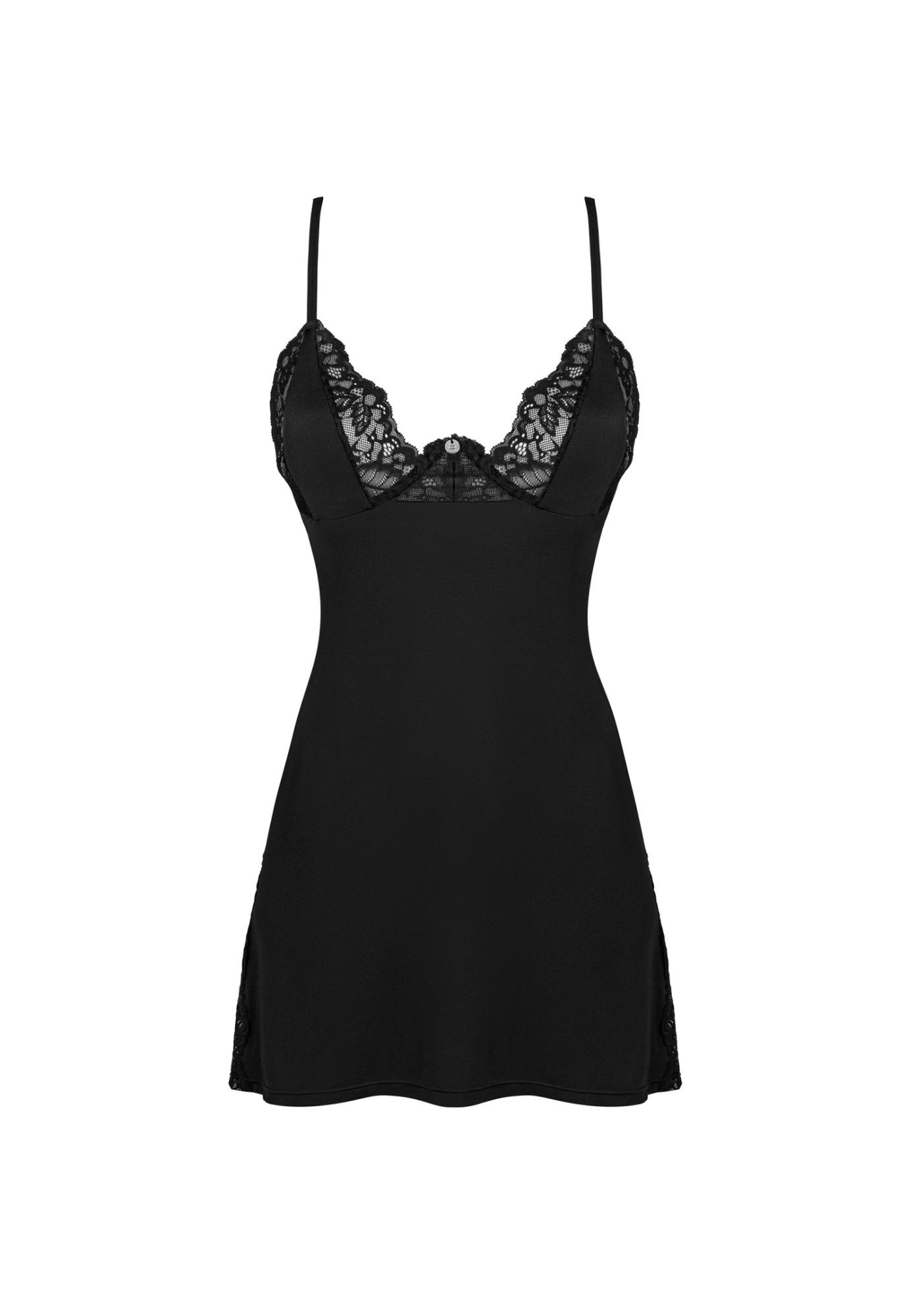 Bellastia koszulka i stringi Obsessive czarne XL/2XL - obrazek 5