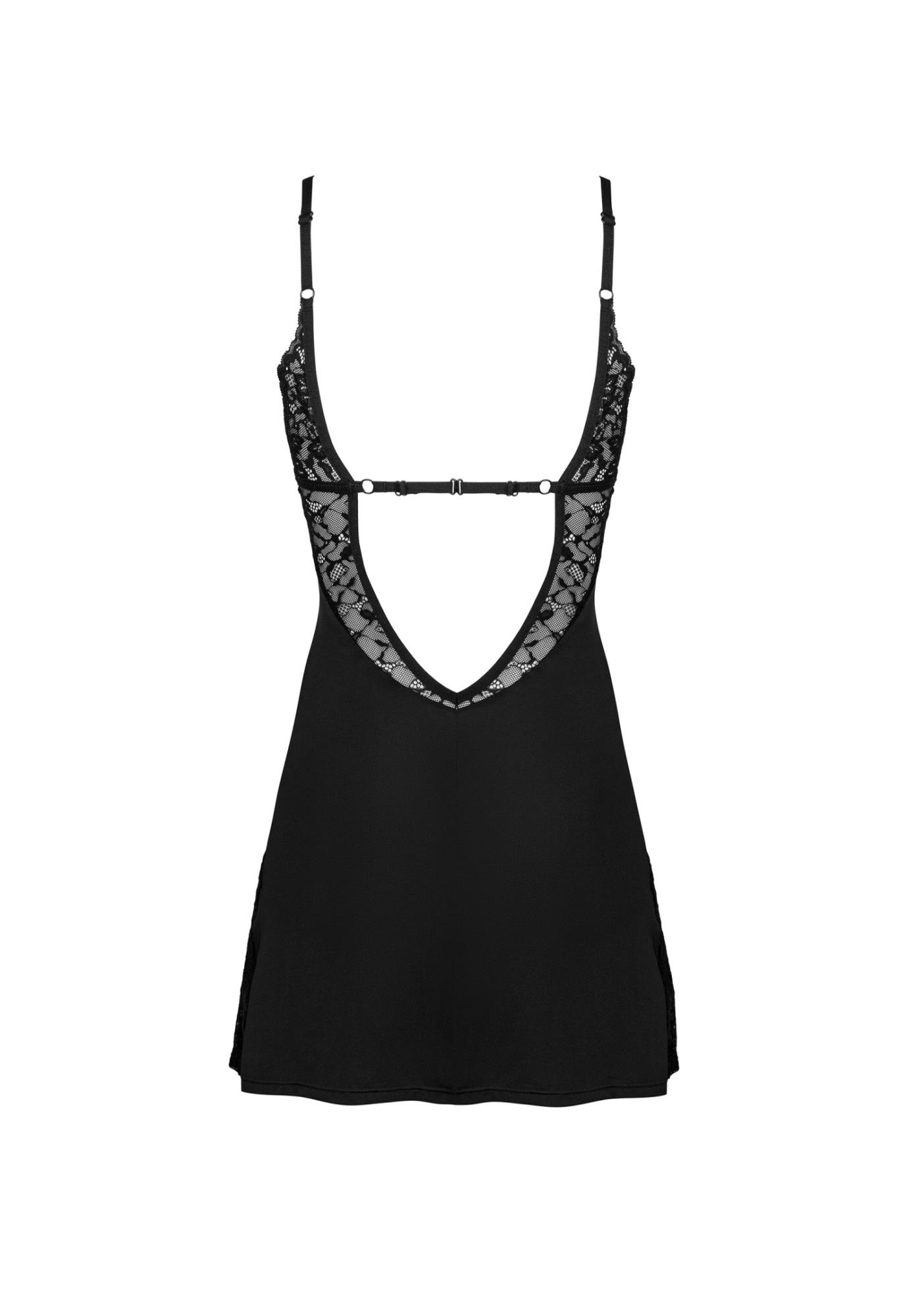 Bellastia koszulka i stringi Obsessive czarne XL/2XL - obrazek 6