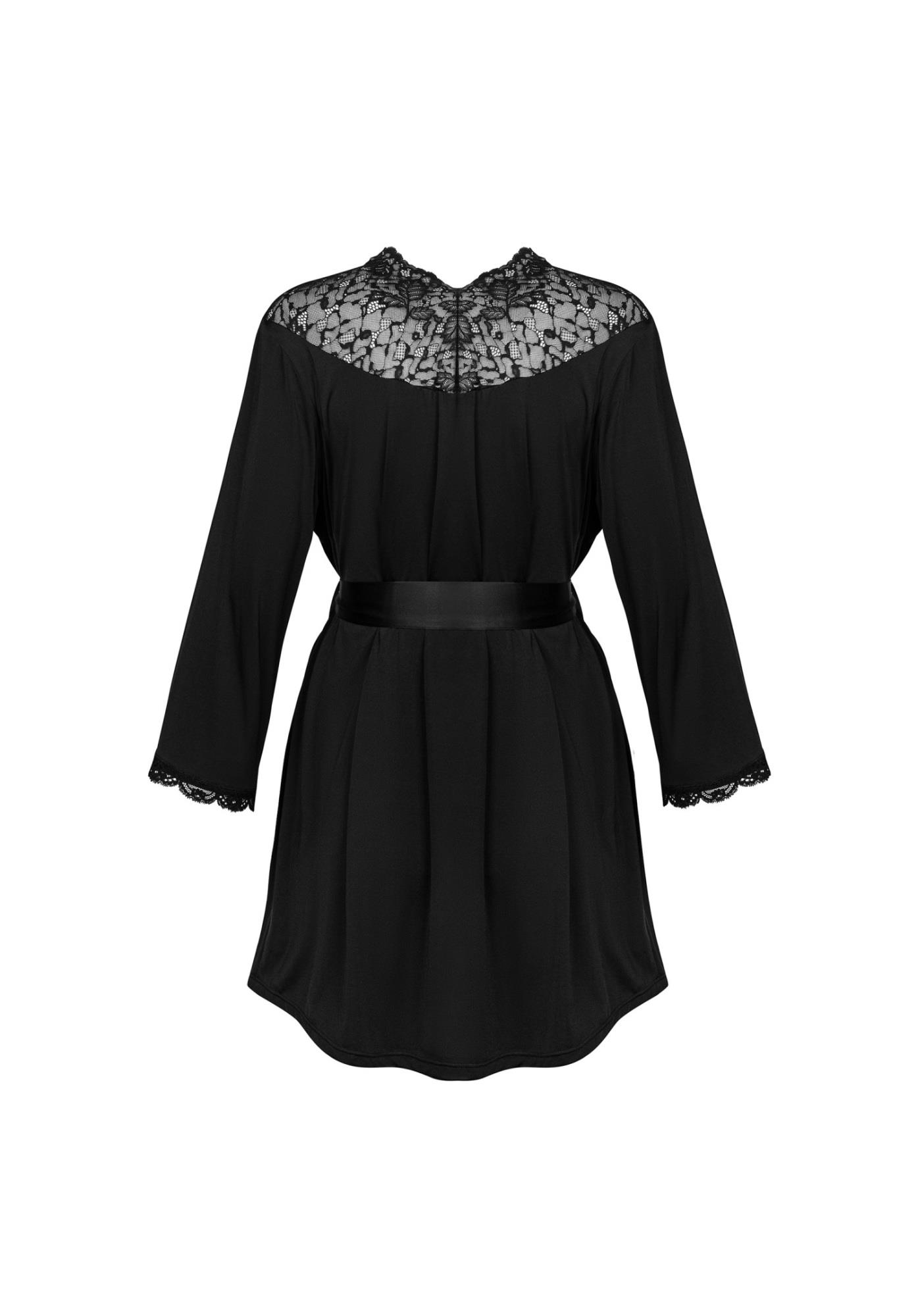 Peniuar Obsessive Bellastia czarny koronkowy XL/2XL - obrazek 6