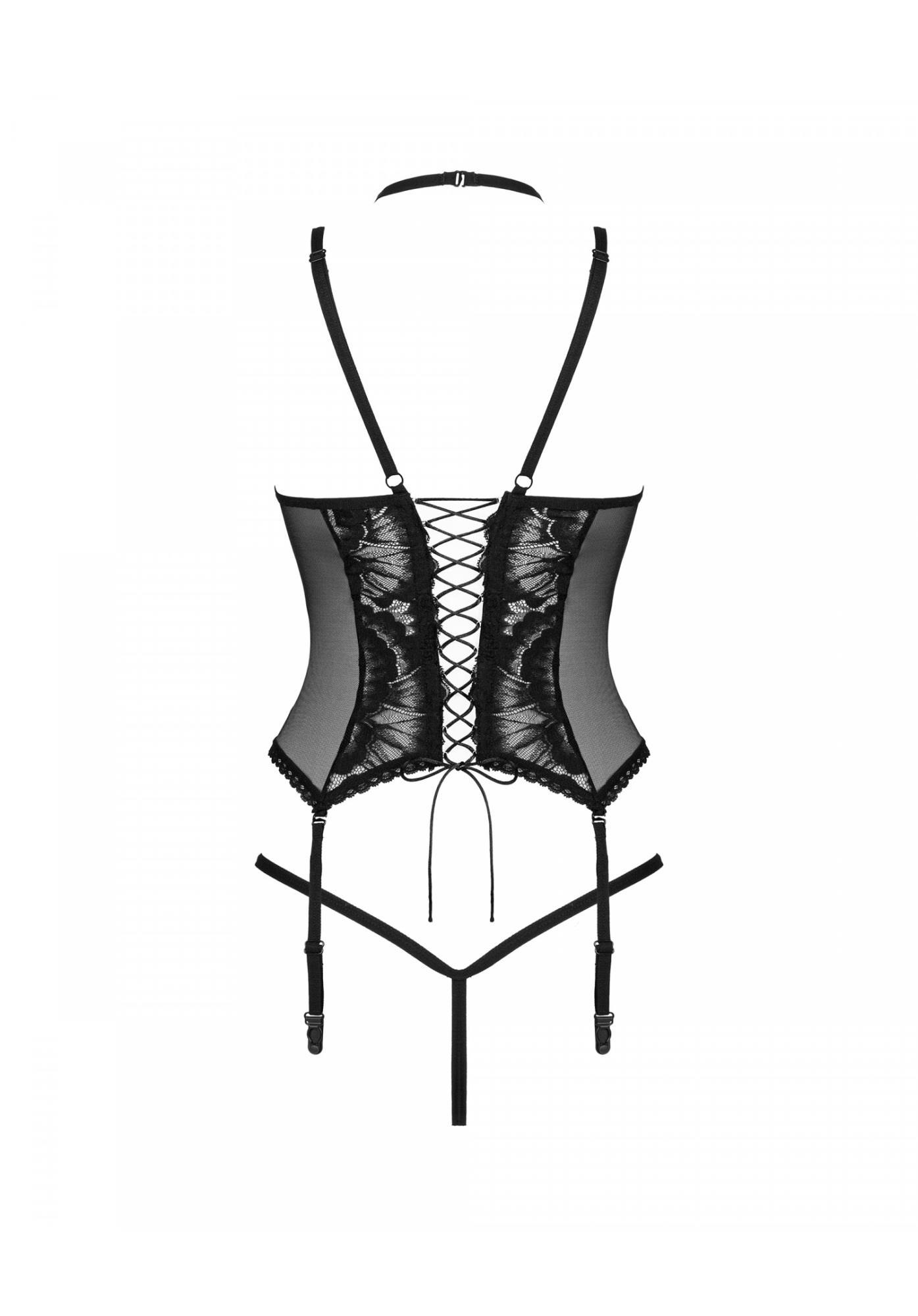 Gorset koronkowy Obsessive Alessya czarny XS/S - obrazek 6