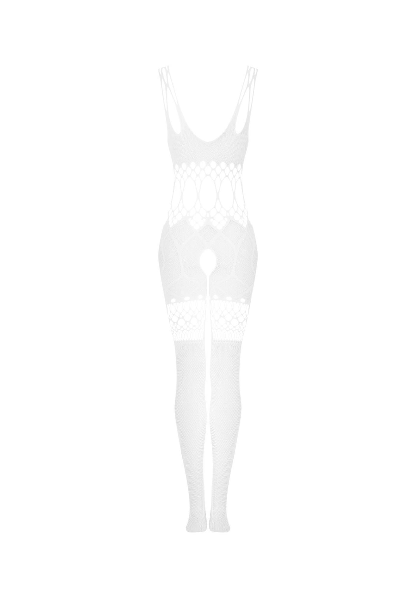 Bodystocking siateczkowy Obsessive G330 biały SML - obrazek 6