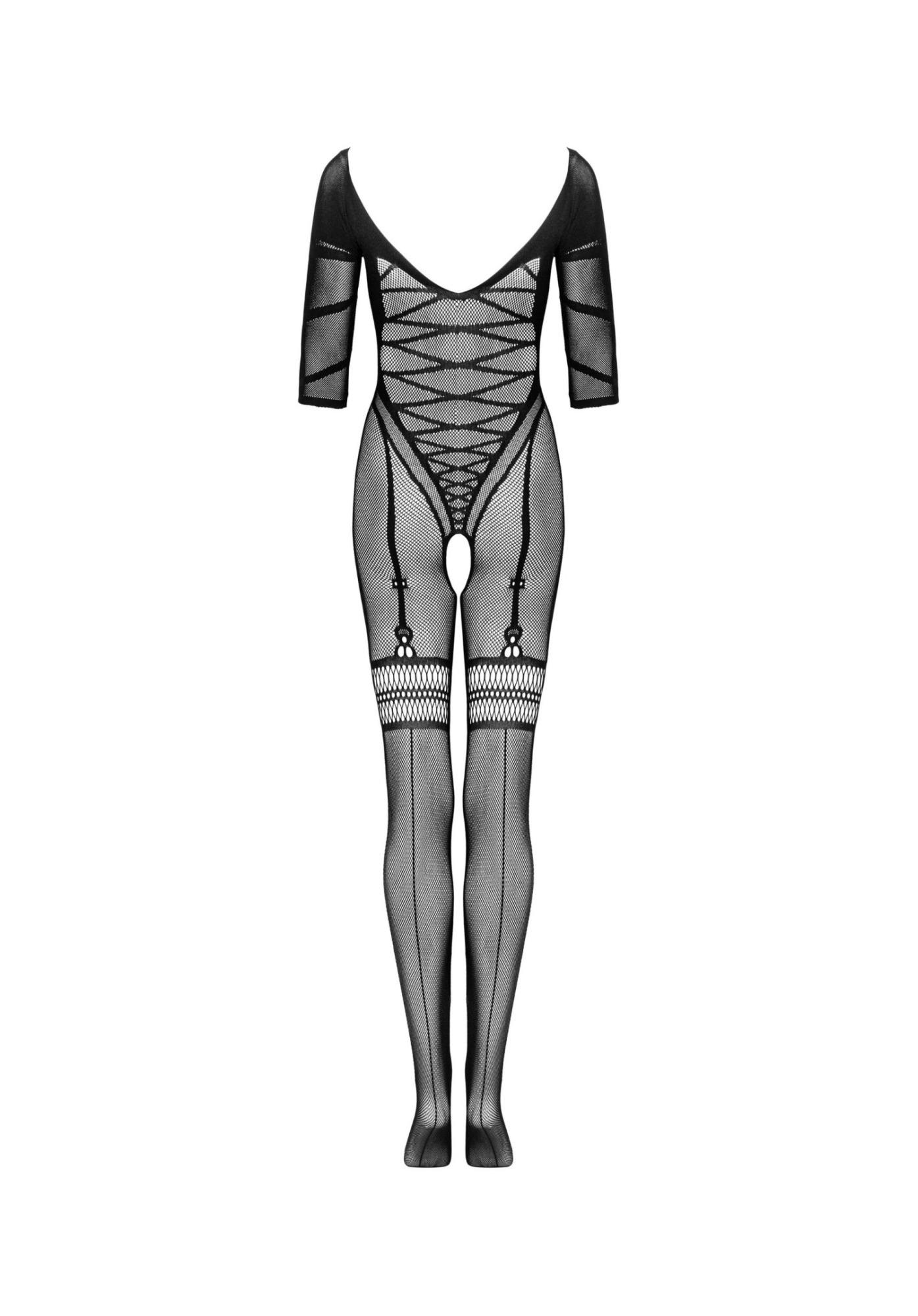 Bodystocking Obsessive G329 czarny XL XXL z imitacją gorsetu - obrazek 6