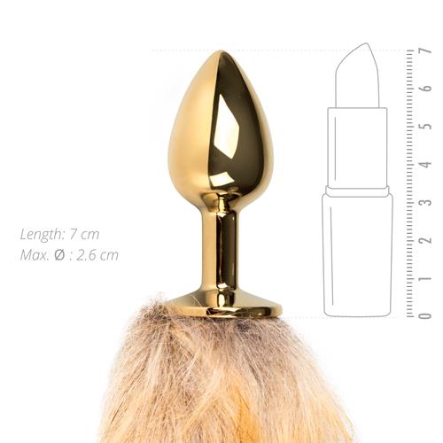 Korek analny z lisim ogonem EasyToys złoty 42 cm - obrazek 3