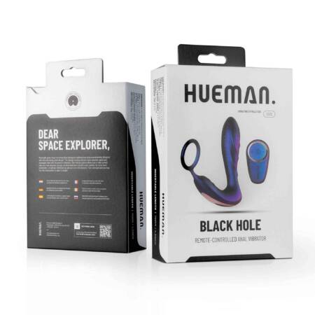 Wibrator analny z pierścieniem Hueman Black Hole fioletowy USB