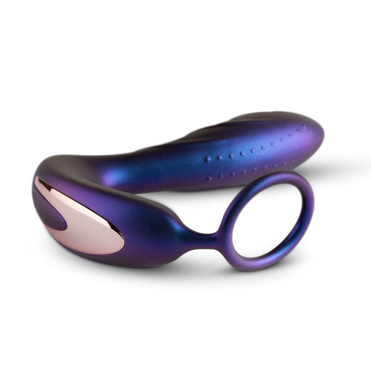Wibrator analny z pierścieniem Hueman Black Hole fioletowy USB - obrazek 3