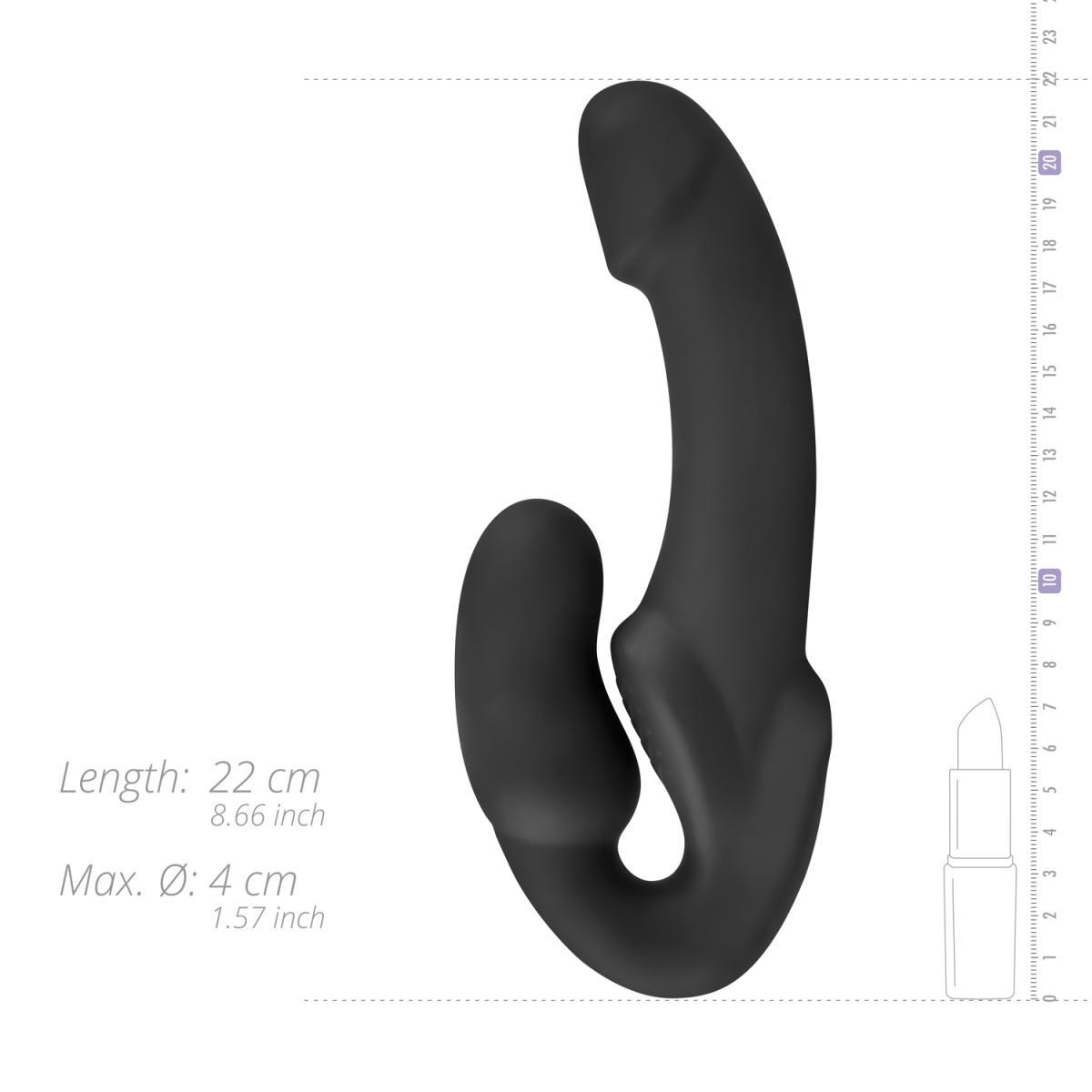 Samonośny strapon Morgan No Parts silikonowy 22 cm czarny - obrazek 12