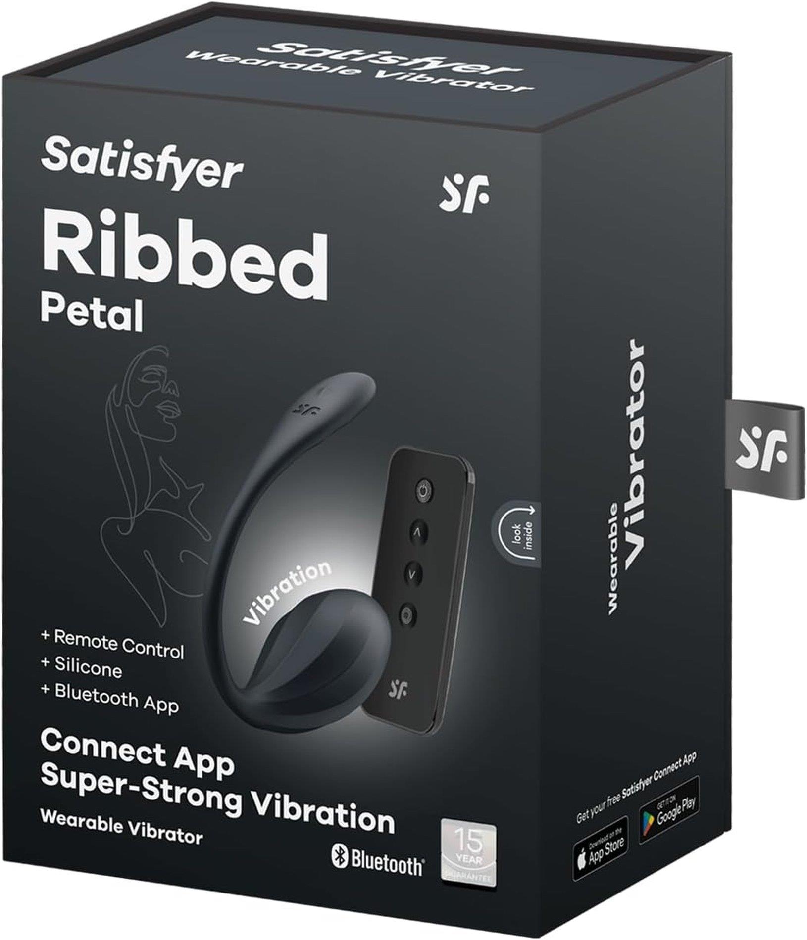 Jajko wibrujące prążkowane Satisfyer Ribbed Petal czarne - obrazek 7