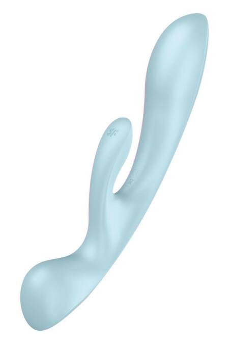 Wibrator króliczek Satisfyer Triple Oh jasnoniebieski USB wodoodporny