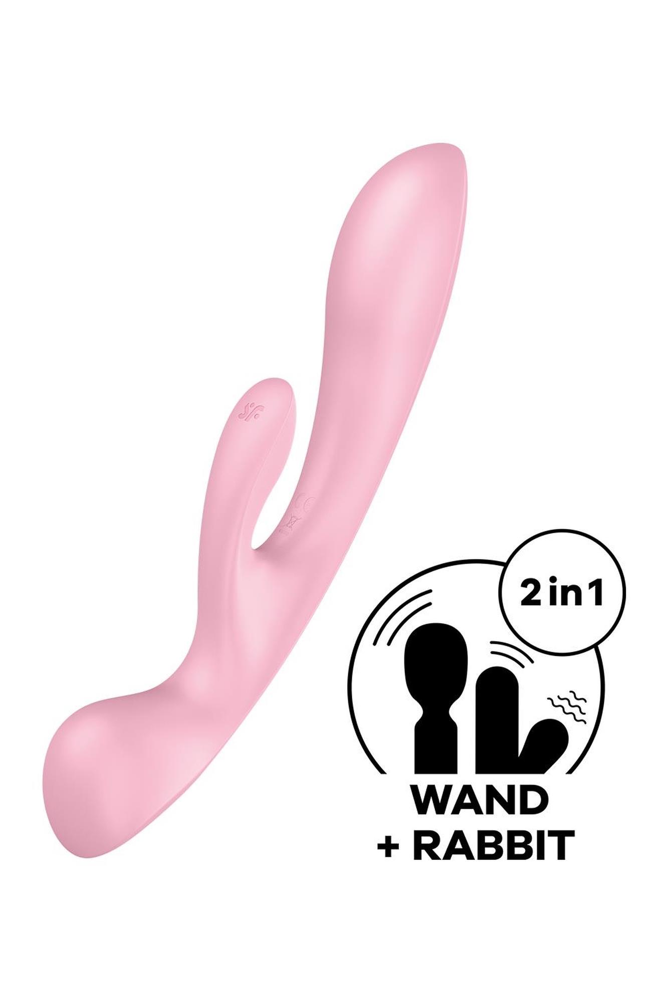 Wibrator króliczek Satisfyer Triple Oh różowy z 3 silnikami USB - obrazek 2