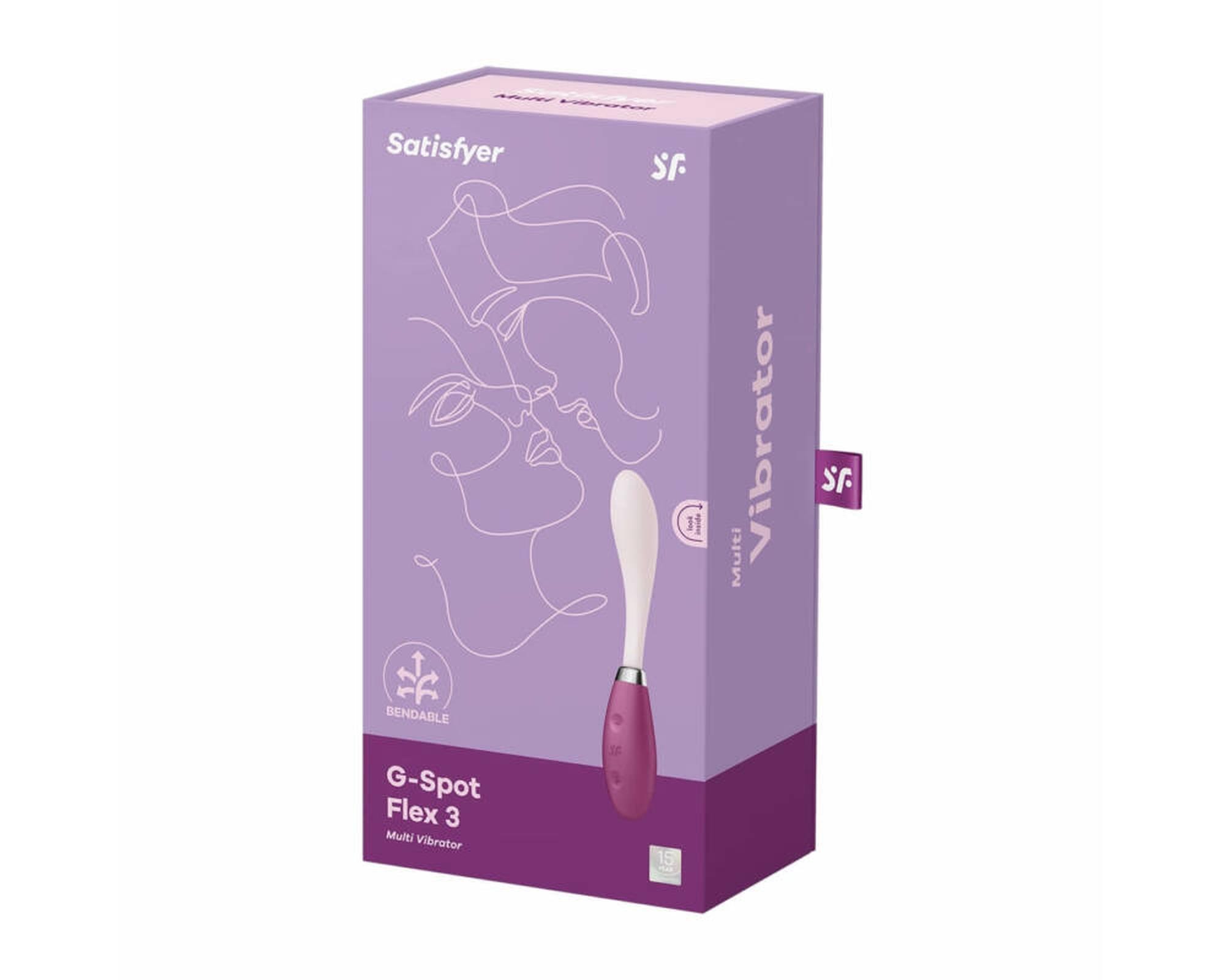 Wibrator punktu G Satisfyer Flex 3 czerwony silikonowy USB 19 5 cm - obrazek 4