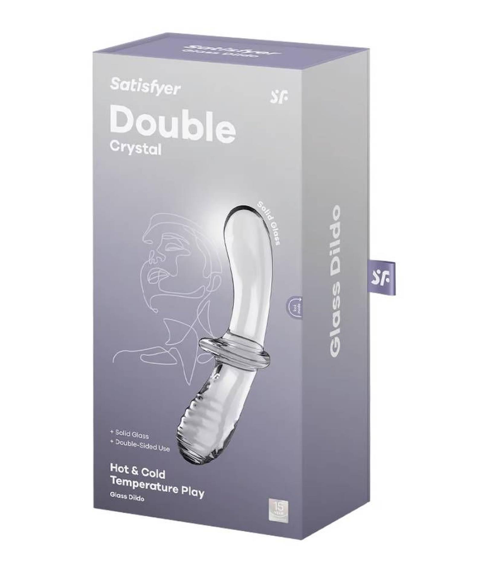 Szklane dildo Satisfyer Double Crystal transparentne - obrazek 4