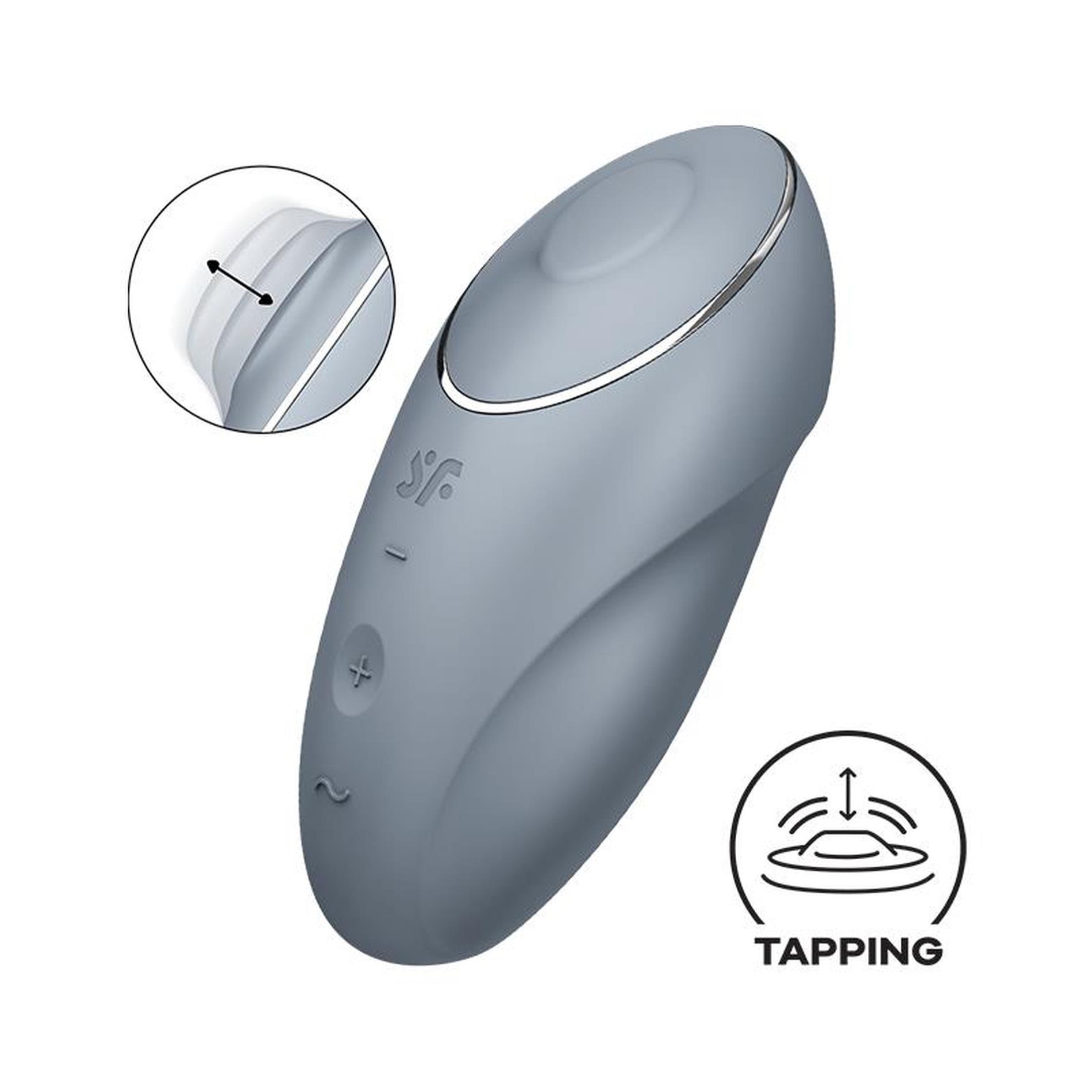 Stukający wibrator Satisfyer Tap & Climax 1 niebieskoszary USB - obrazek 2