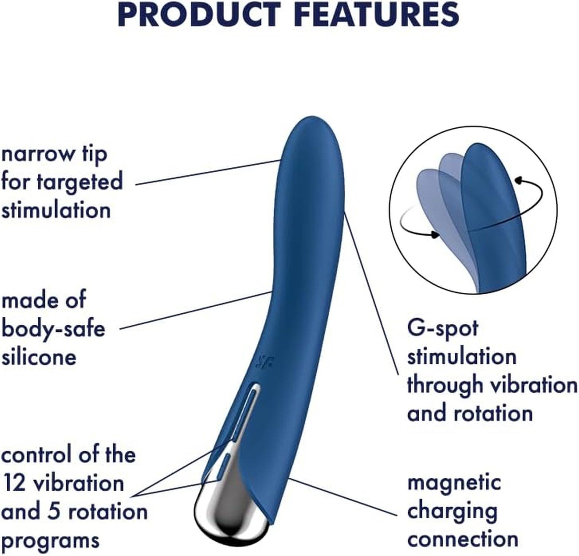 Obrotowy wibrator punktu G Satisfyer Spinning Vibe 1 niebieski - obrazek 3