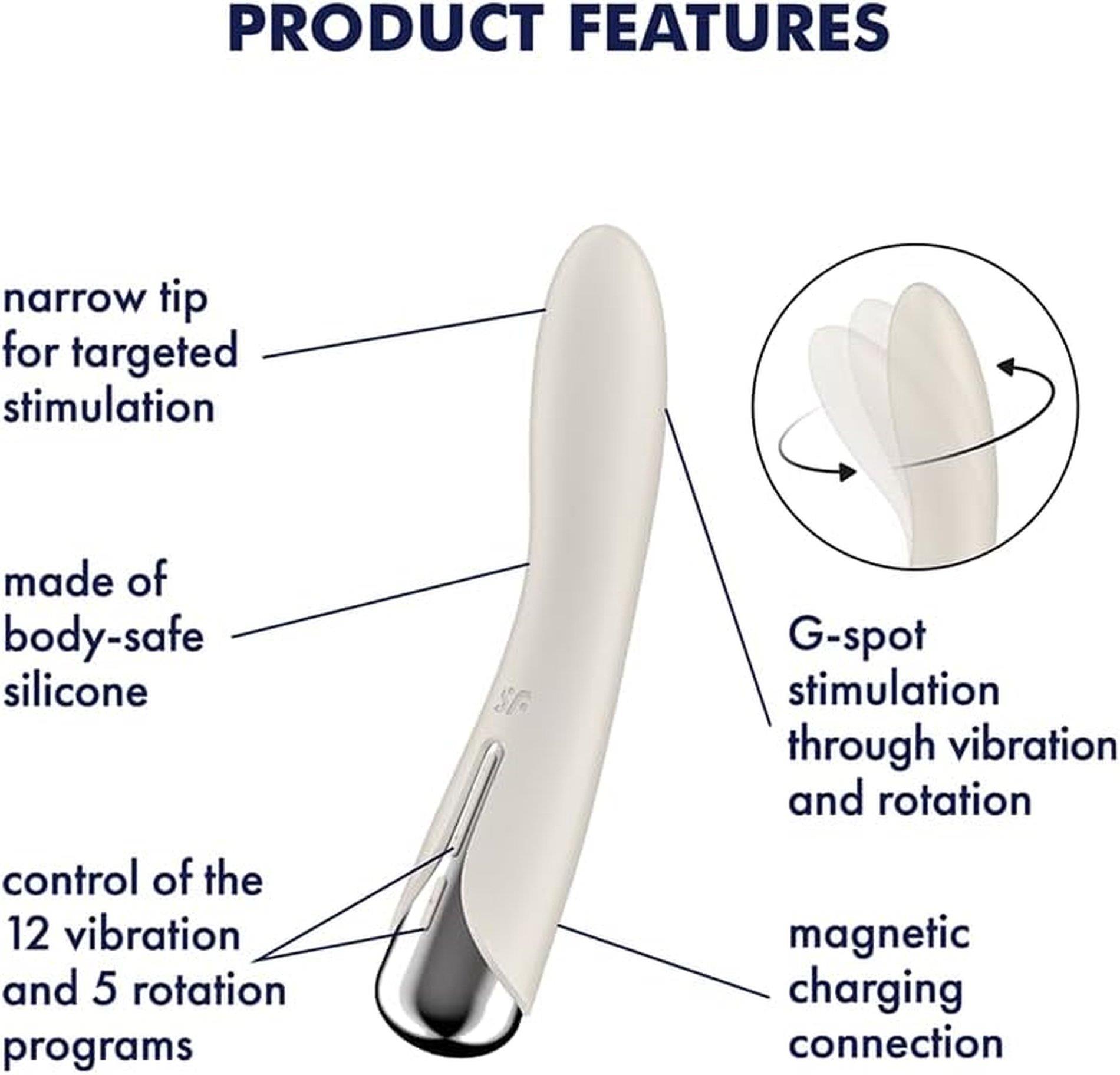 Wibrator obrotowy Satisfyer Spinning Vibe 1 beżowy USB - obrazek 3