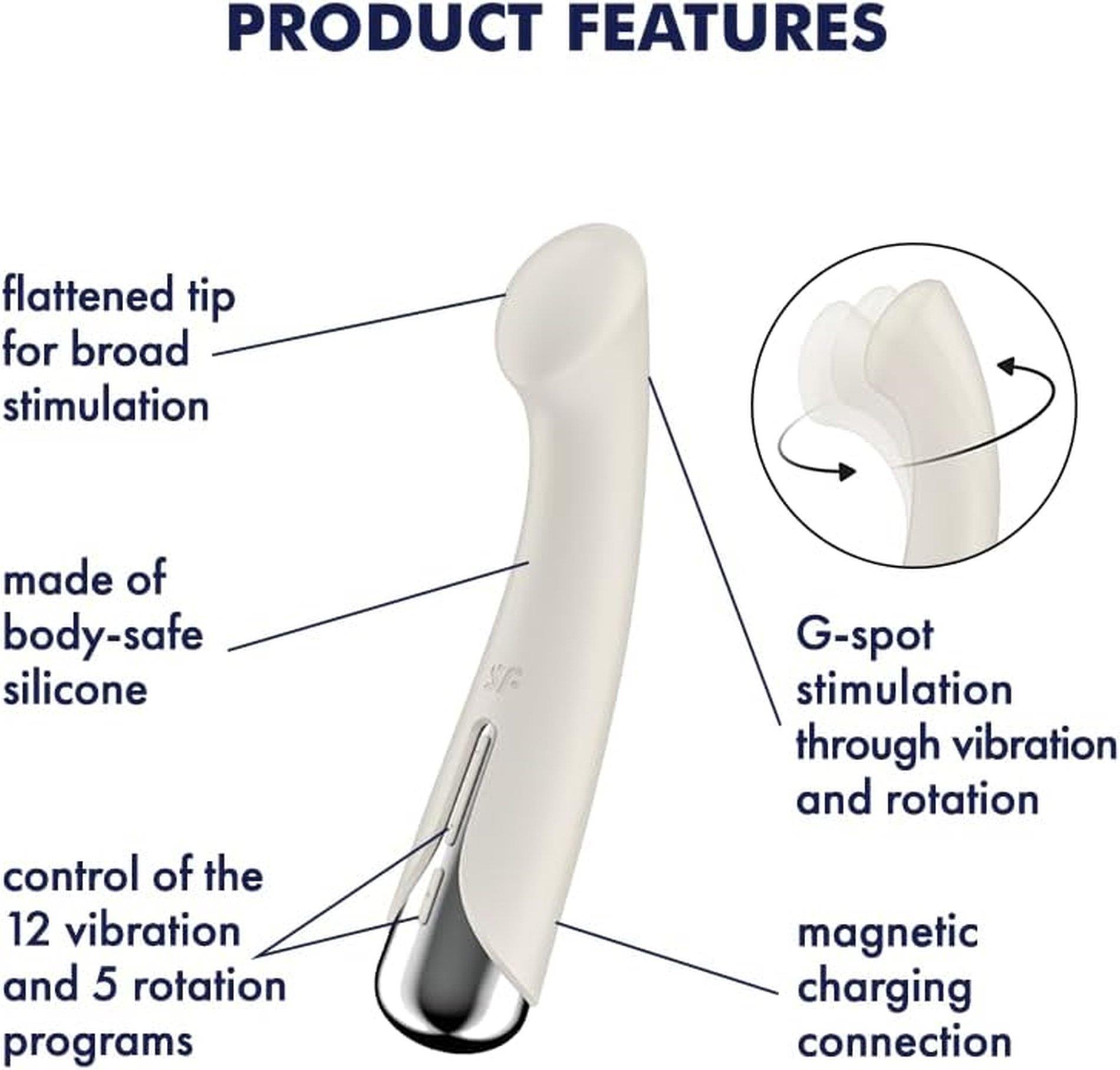 Wibrator punktu G obrotowy Satisfyer Spinning G-Spot 1 beżowy USB - obrazek 3