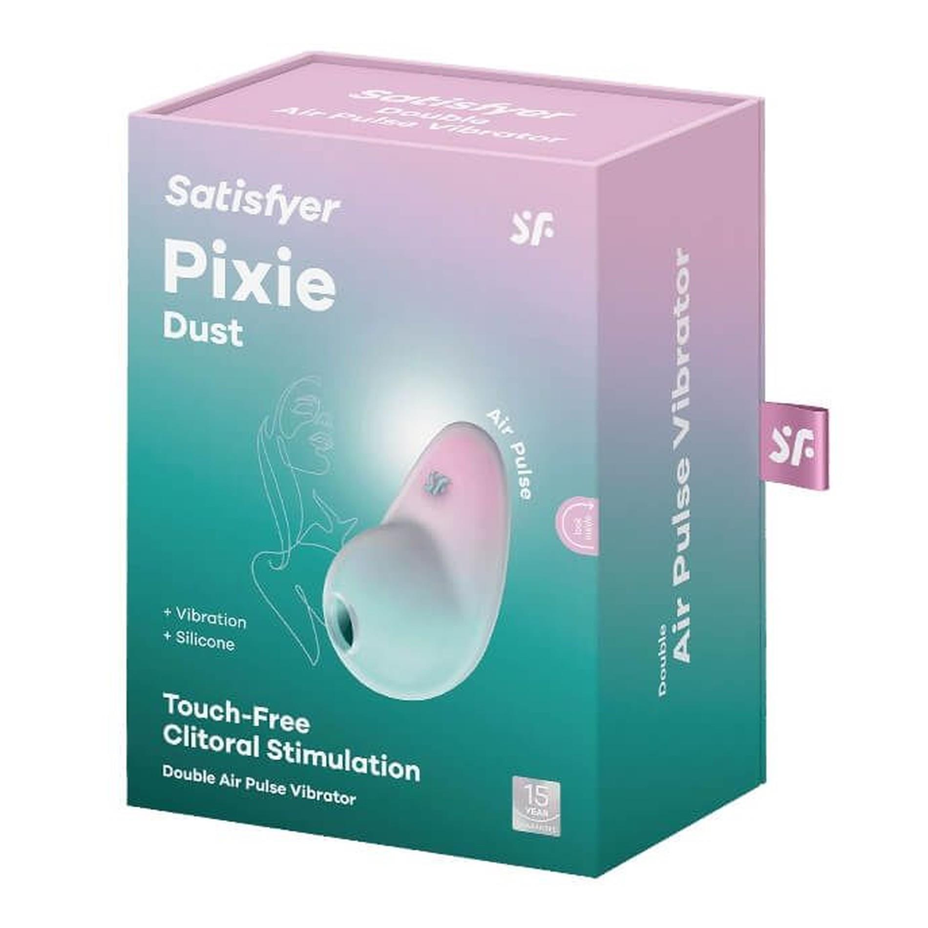 Stymulator łechtaczki silikonowy Satisfyer Pixie Dust miętowo-różowy USB - obrazek 2