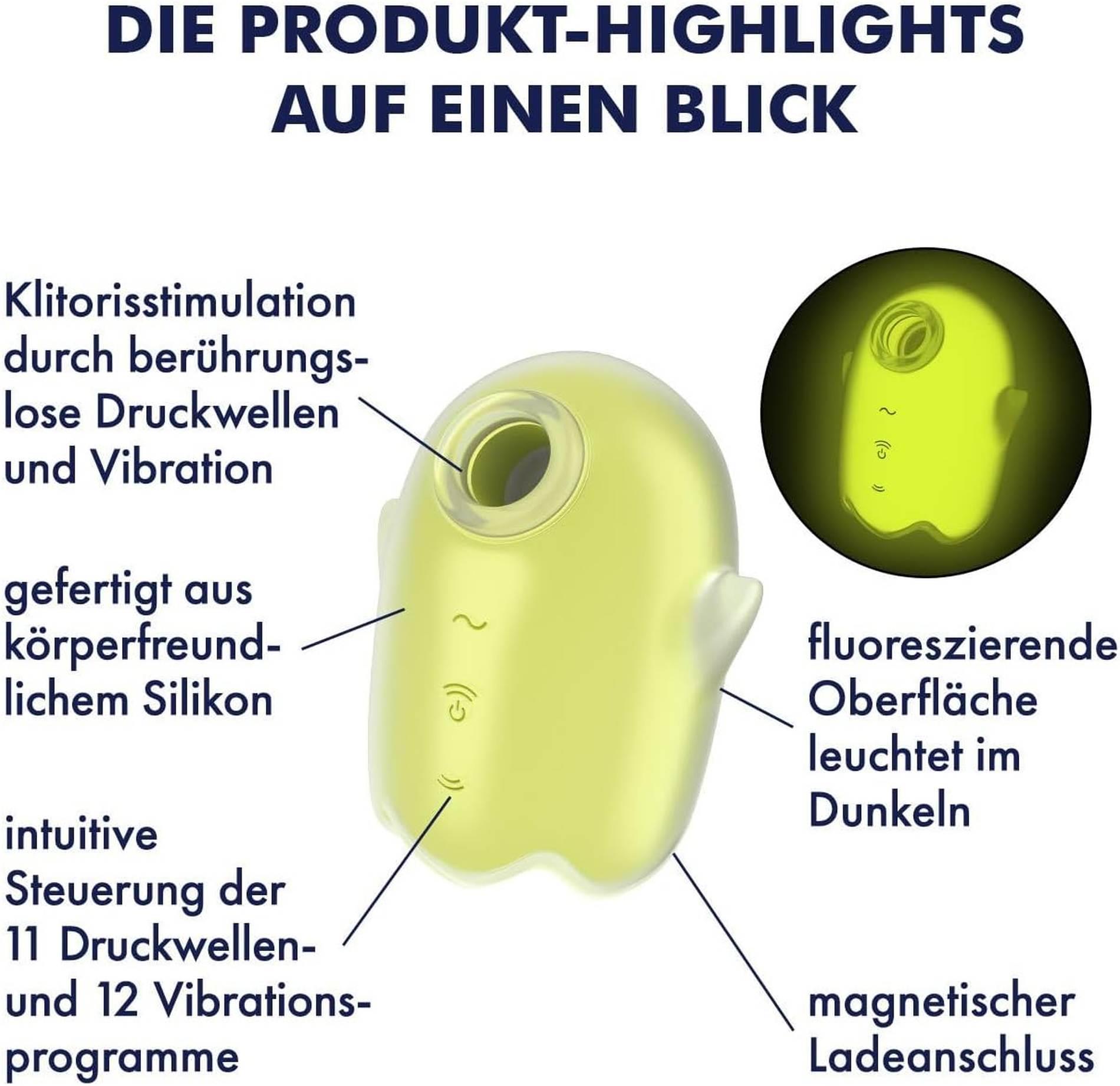 Stymulator łechtaczki Satisfyer Glowing Ghost żółty USB - obrazek 3