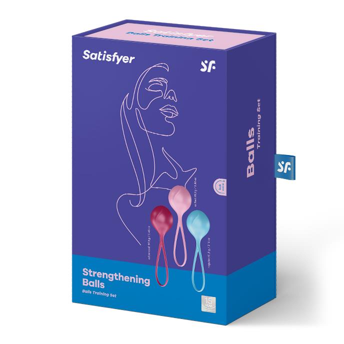 Zestaw kulek Satisfyer Balls C03 niebieska różowa czerwona