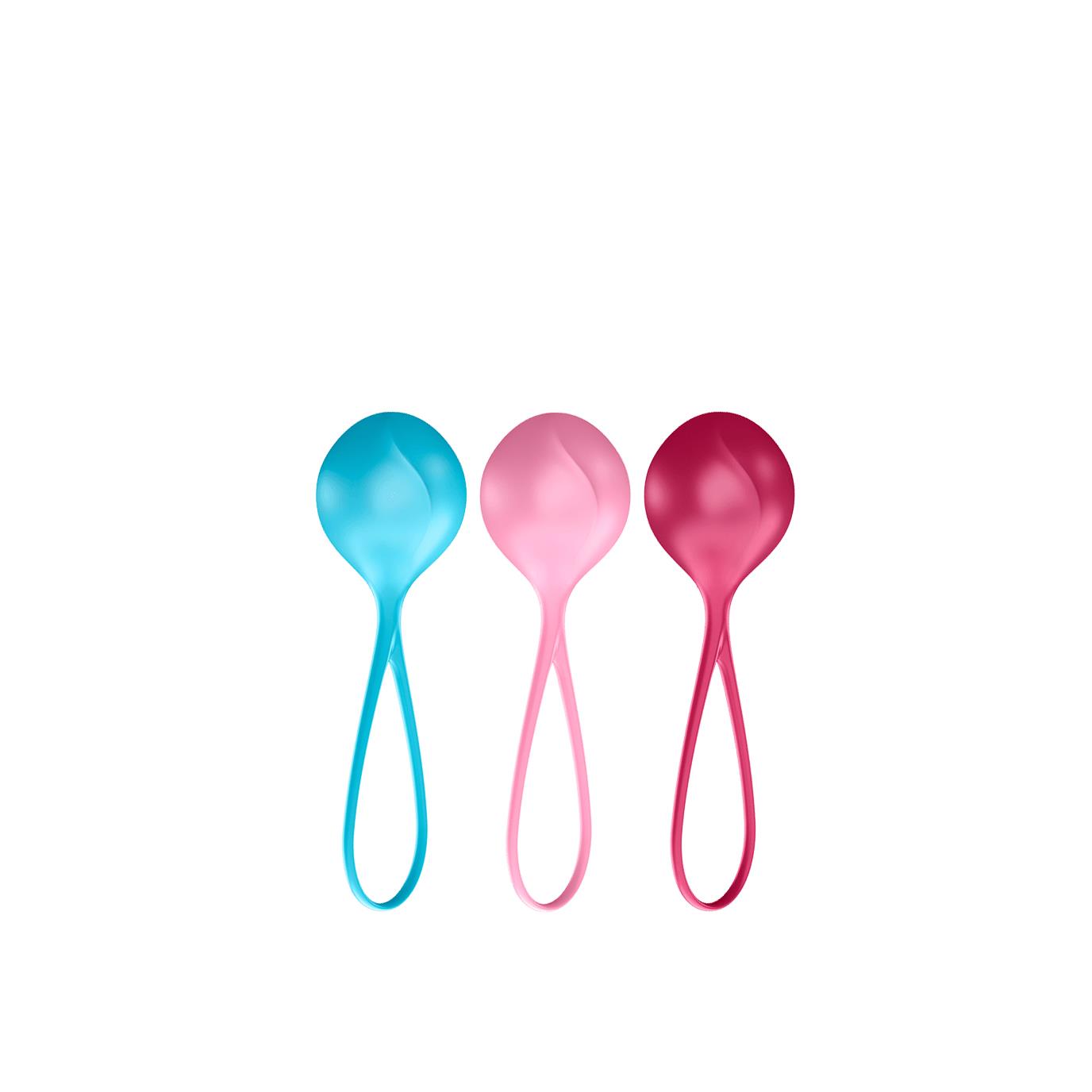 Zestaw kulek Satisfyer Balls C03 niebieska różowa czerwona - obrazek 2