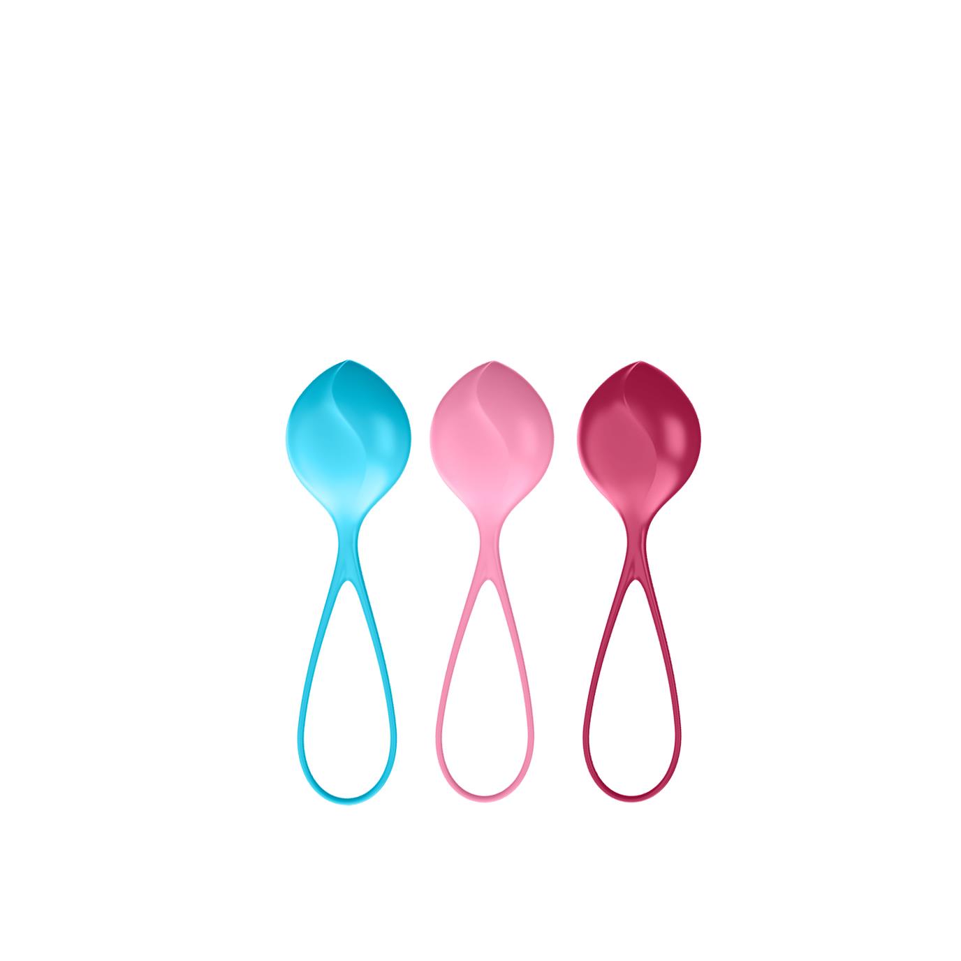 Zestaw kulek Satisfyer Balls C03 niebieska różowa czerwona - obrazek 3