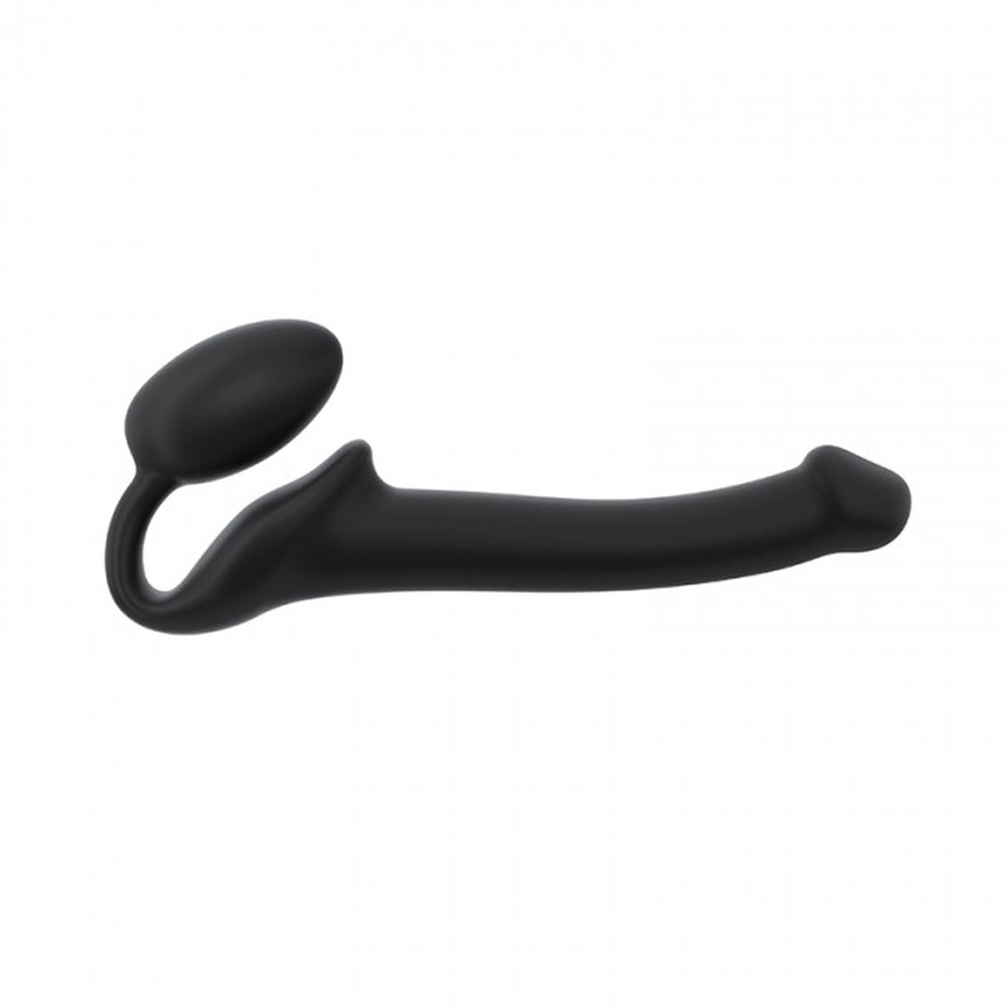 Strapon bez pasków giętki półrealistyczny Straponme czarny S 17 cm - obrazek 2