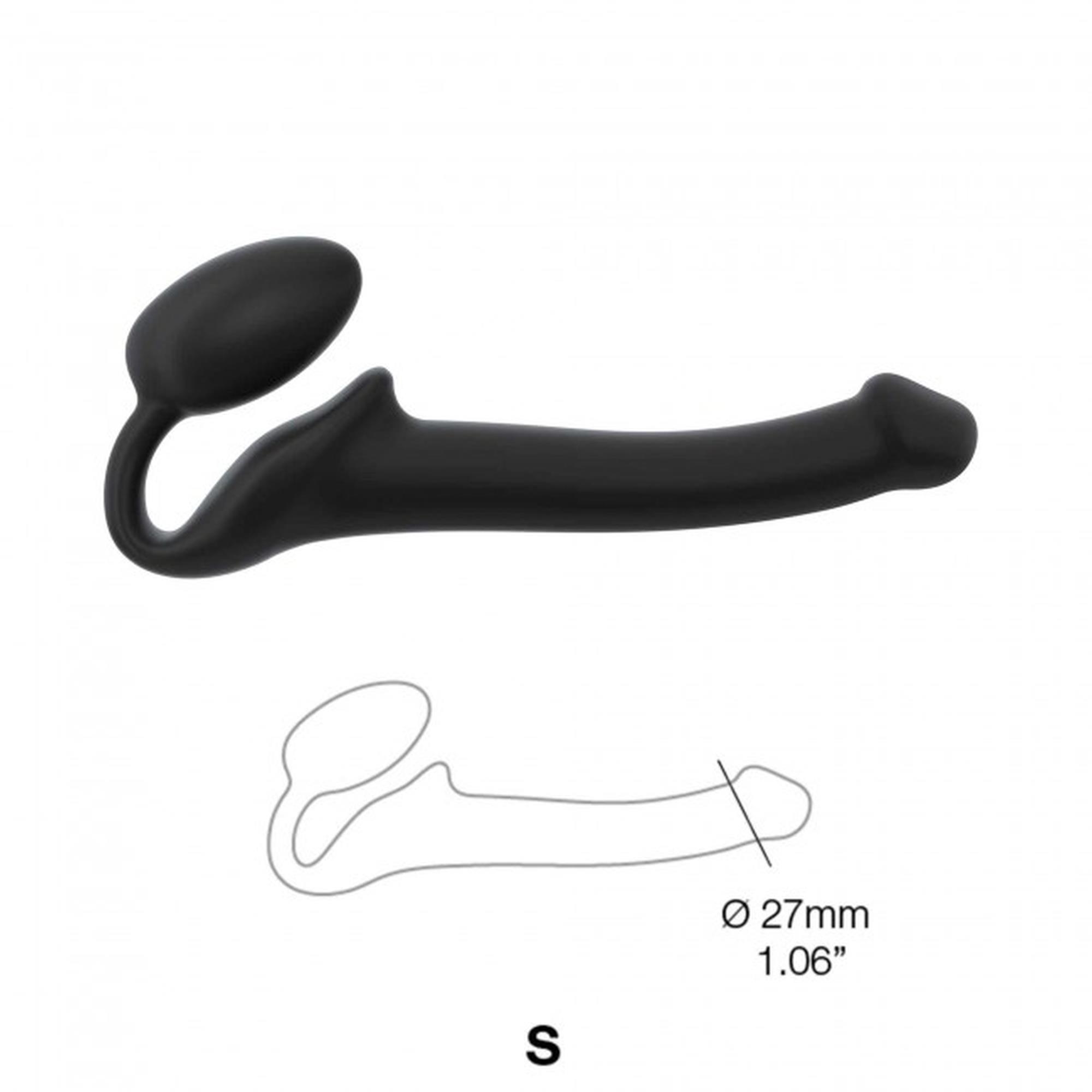 Strapon bez pasków giętki półrealistyczny Straponme czarny S 17 cm - obrazek 4