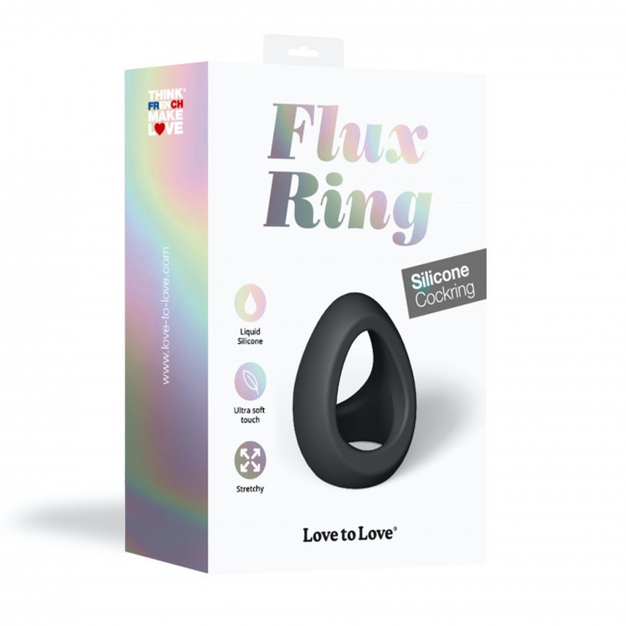Podwójny pierścień erekcyjny Flux Ring Love to Love czarny onyx - obrazek 7