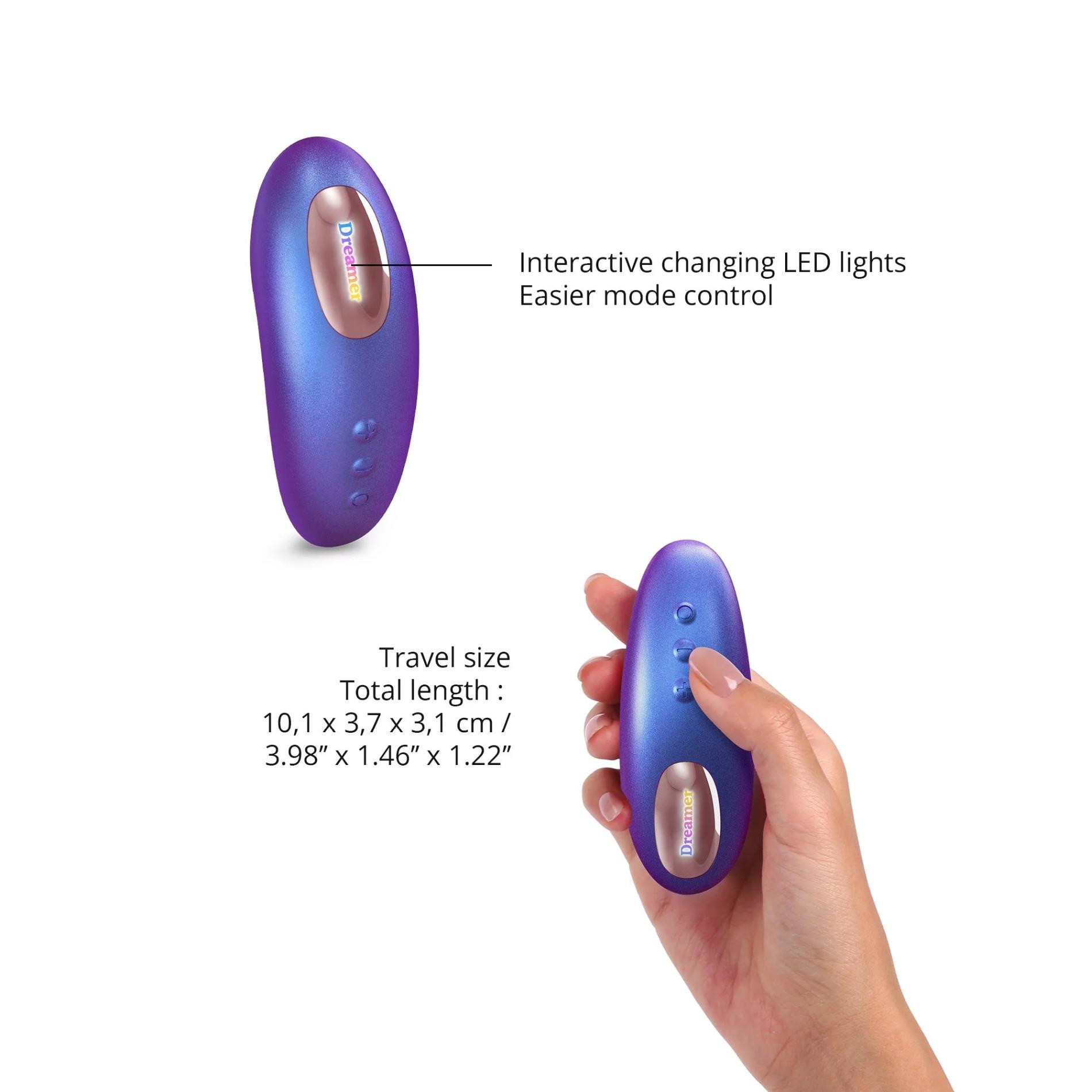 Wibrator mini Dreamer Love to Love Iridescent Night z pilotem - obrazek 3