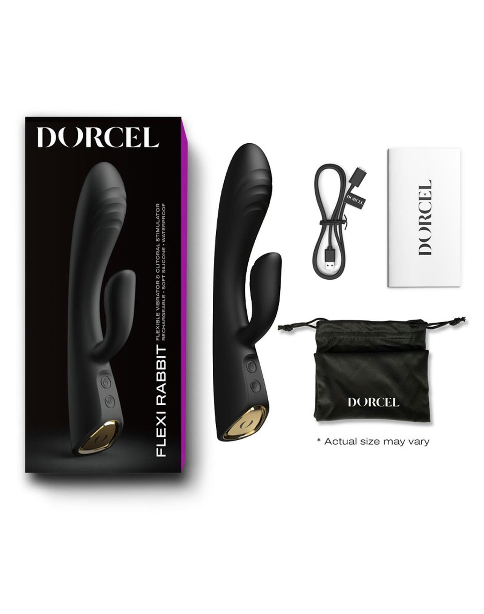 Wibrator króliczek Dorcel Flexi Rabbit elastyczny czarny 21 cm - obrazek 3