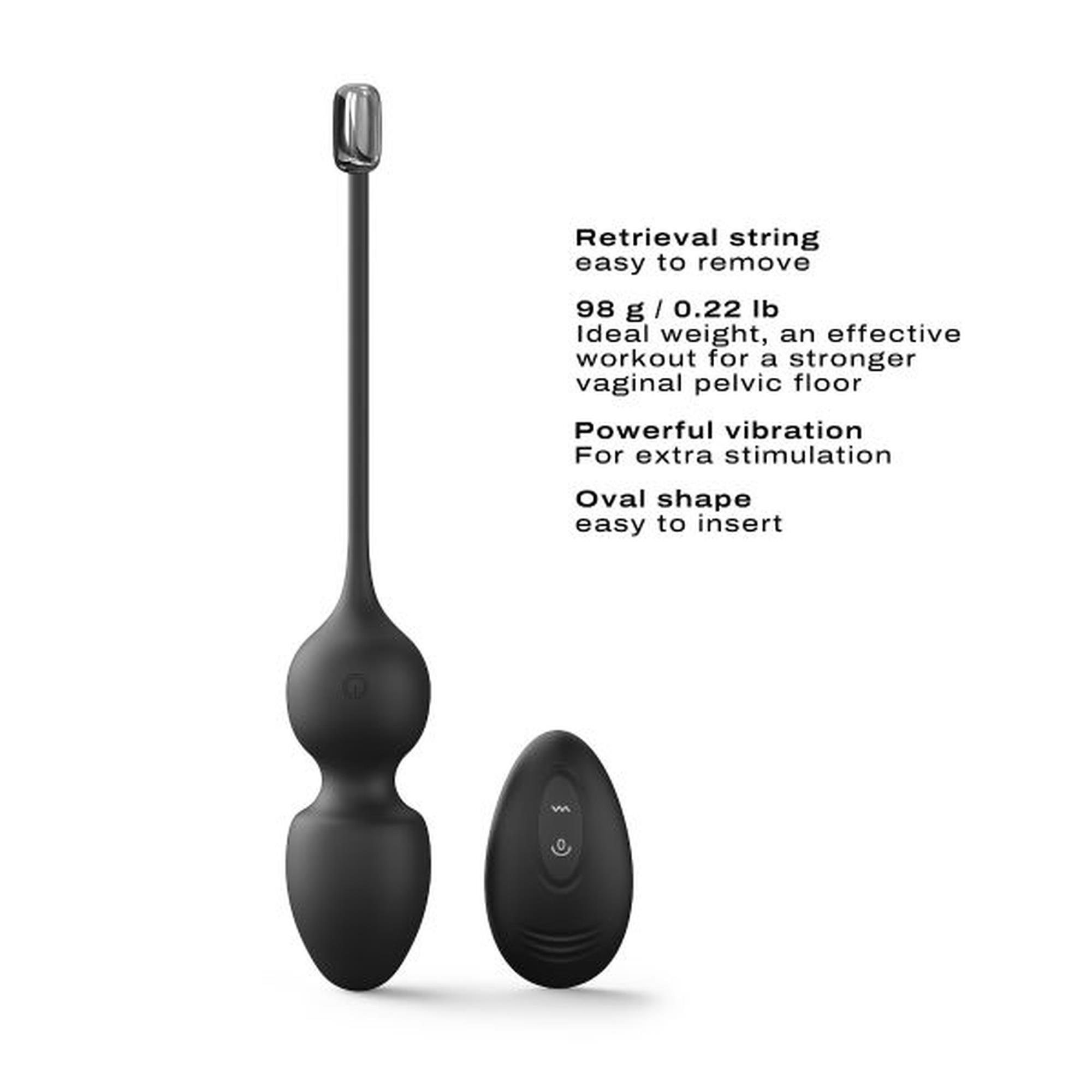 Kulki gejszy wibrujące Dorcel Love Balls czarne USB 9 cm - obrazek 3