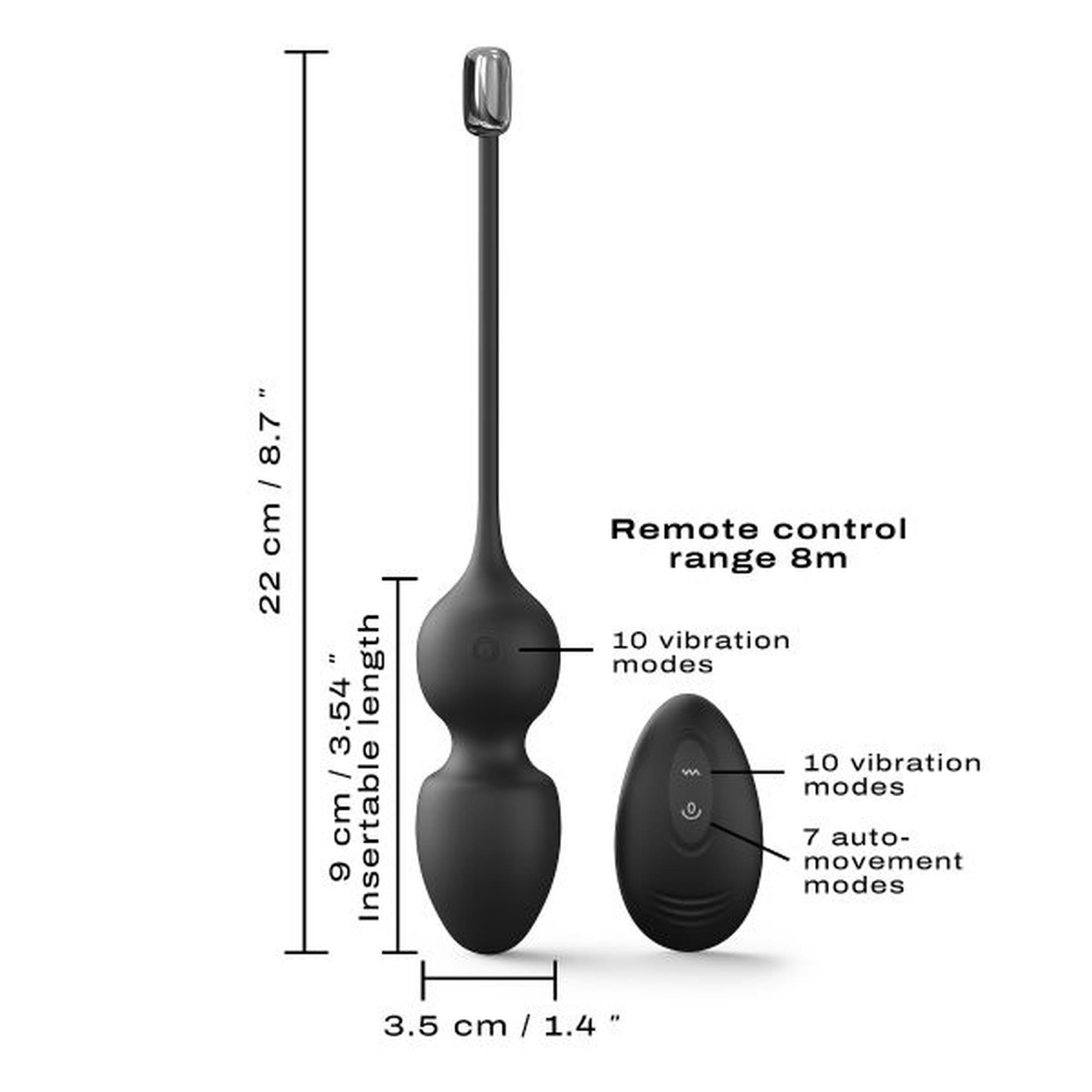 Kulki gejszy wibrujące Dorcel Love Balls czarne USB 9 cm - obrazek 5