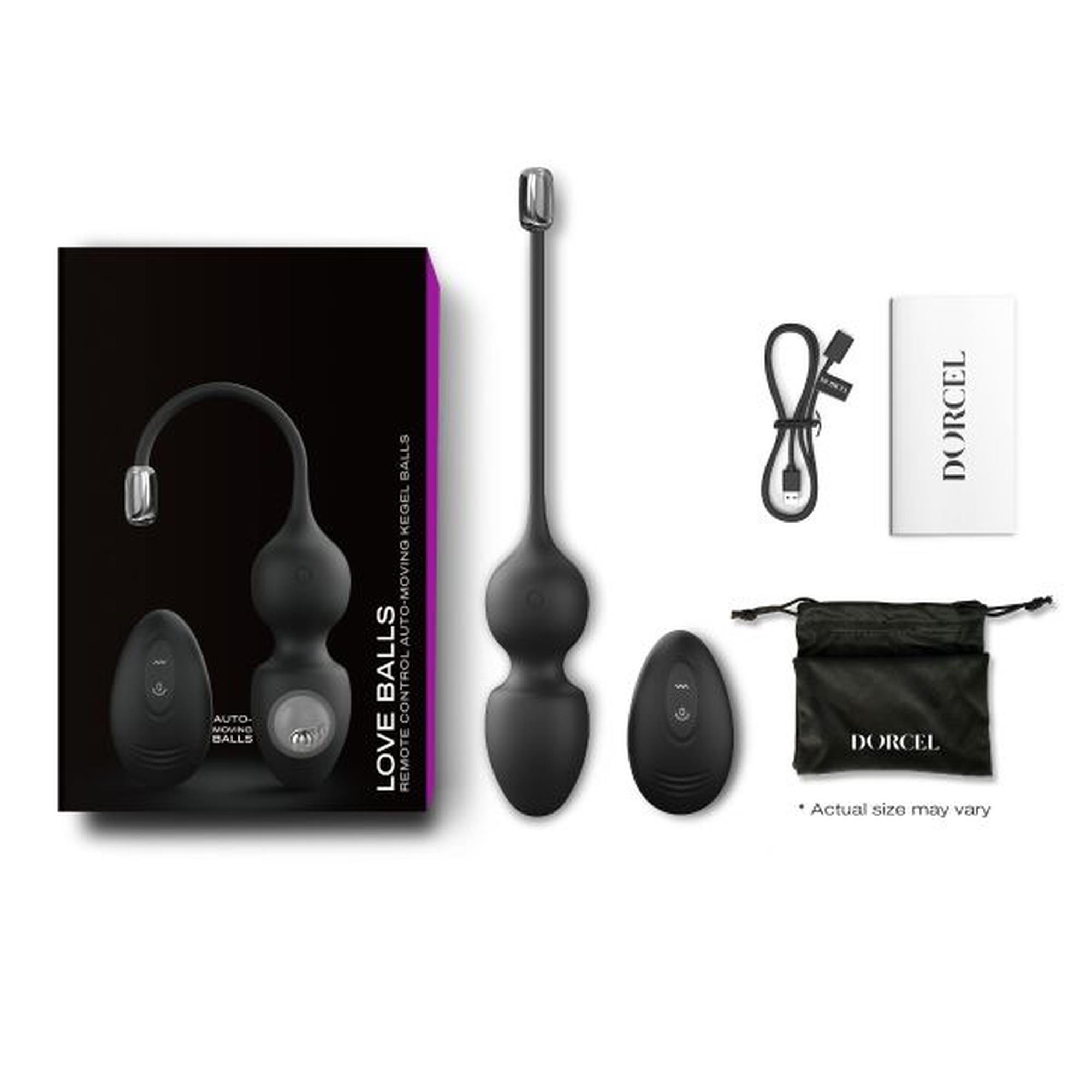Kulki gejszy wibrujące Dorcel Love Balls czarne USB 9 cm - obrazek 6