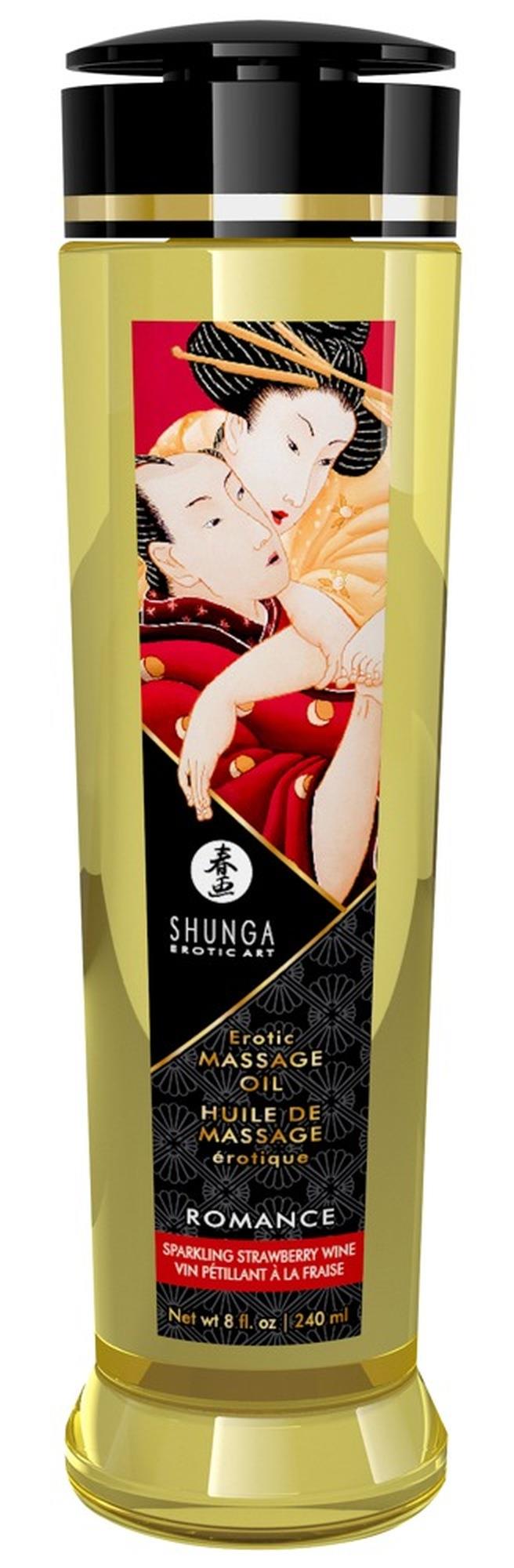Olejek do masażu erotycznego Shunga Romance truskawka szampan 240 ml