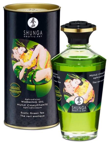 Olejek rozgrzewający do masażu Shunga zielona herbata