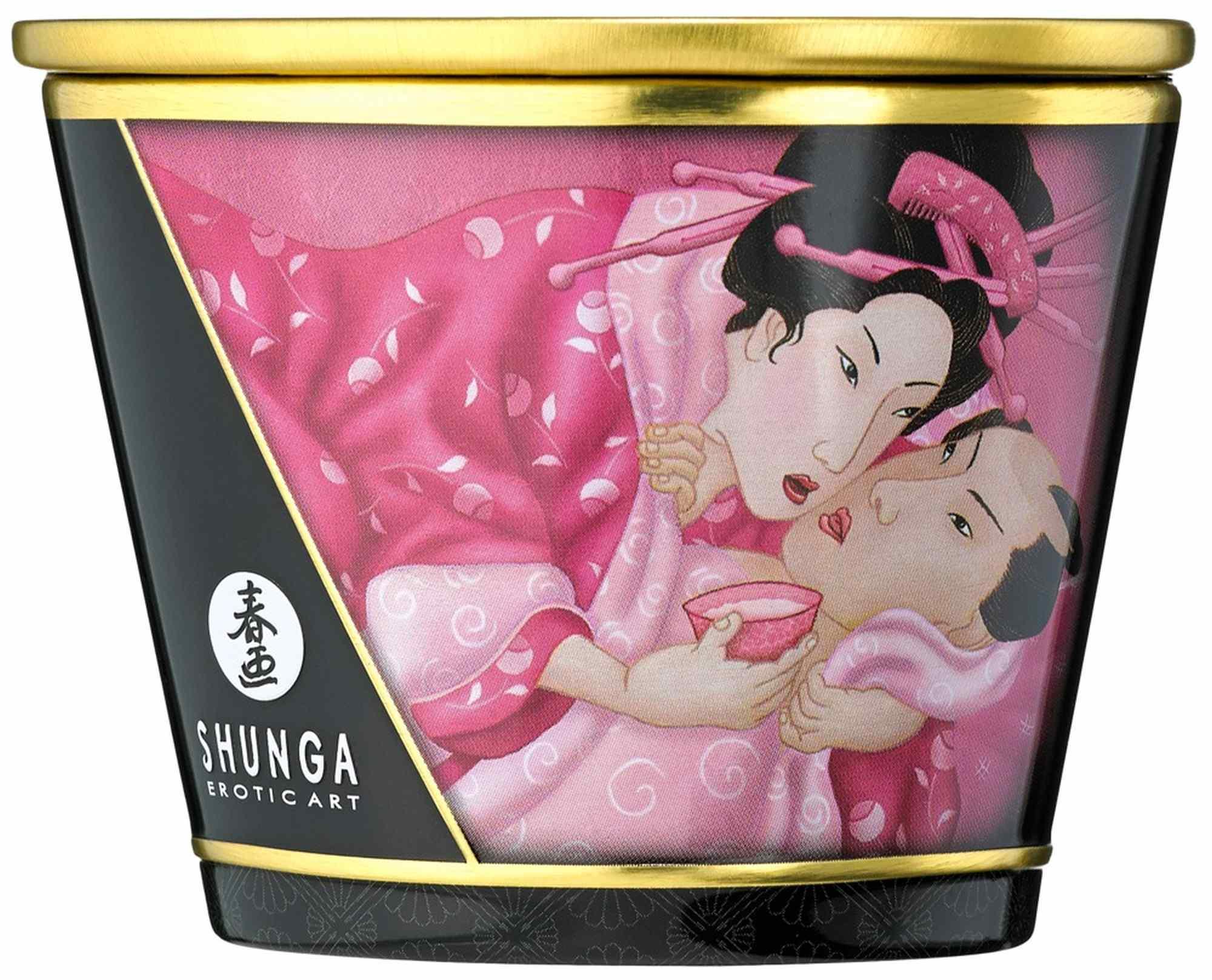 Świeca do masażu różana Shunga Aphrodisia - obrazek 3