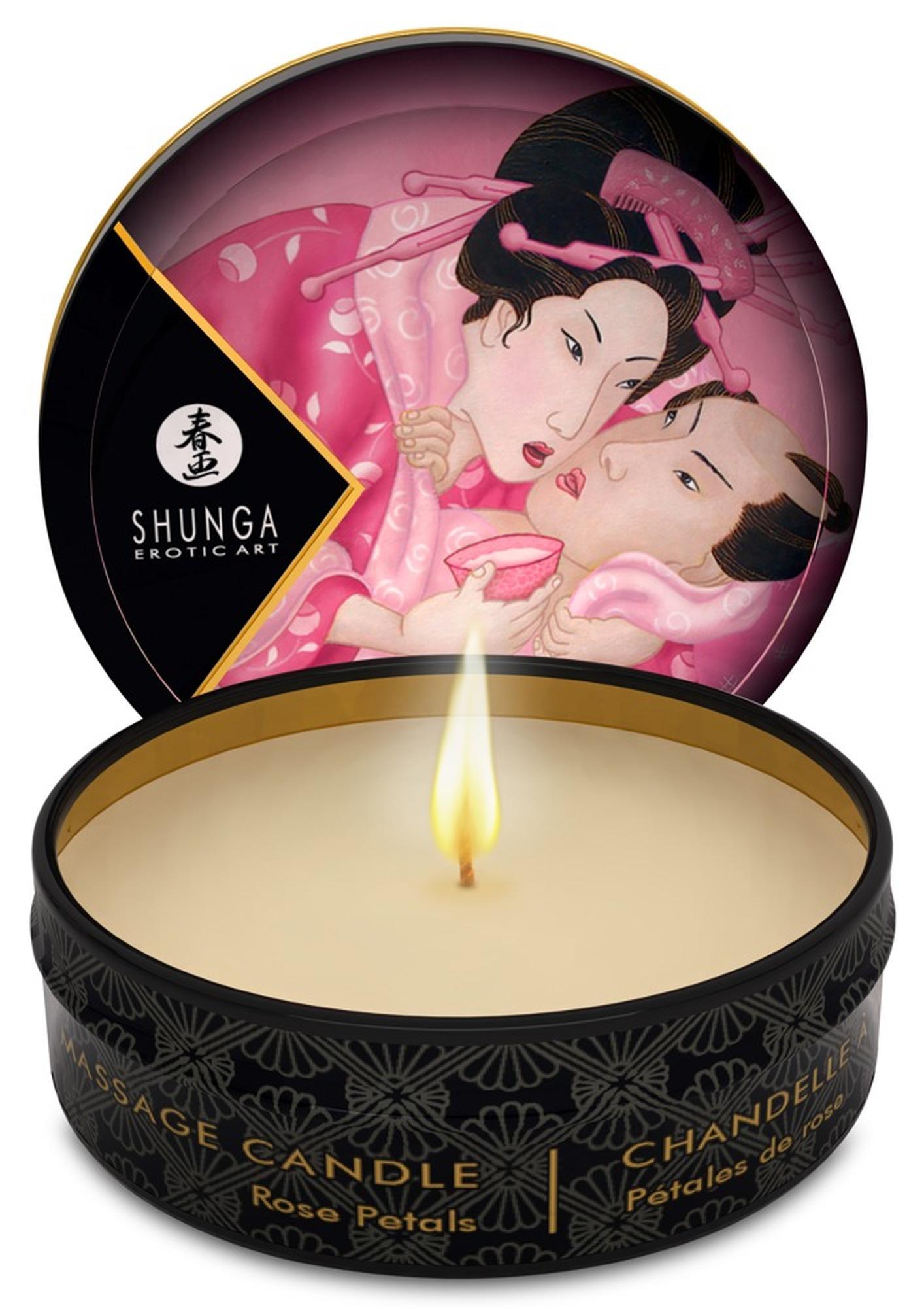 Mini Świeca do Masażu Różana Shunga 30ml